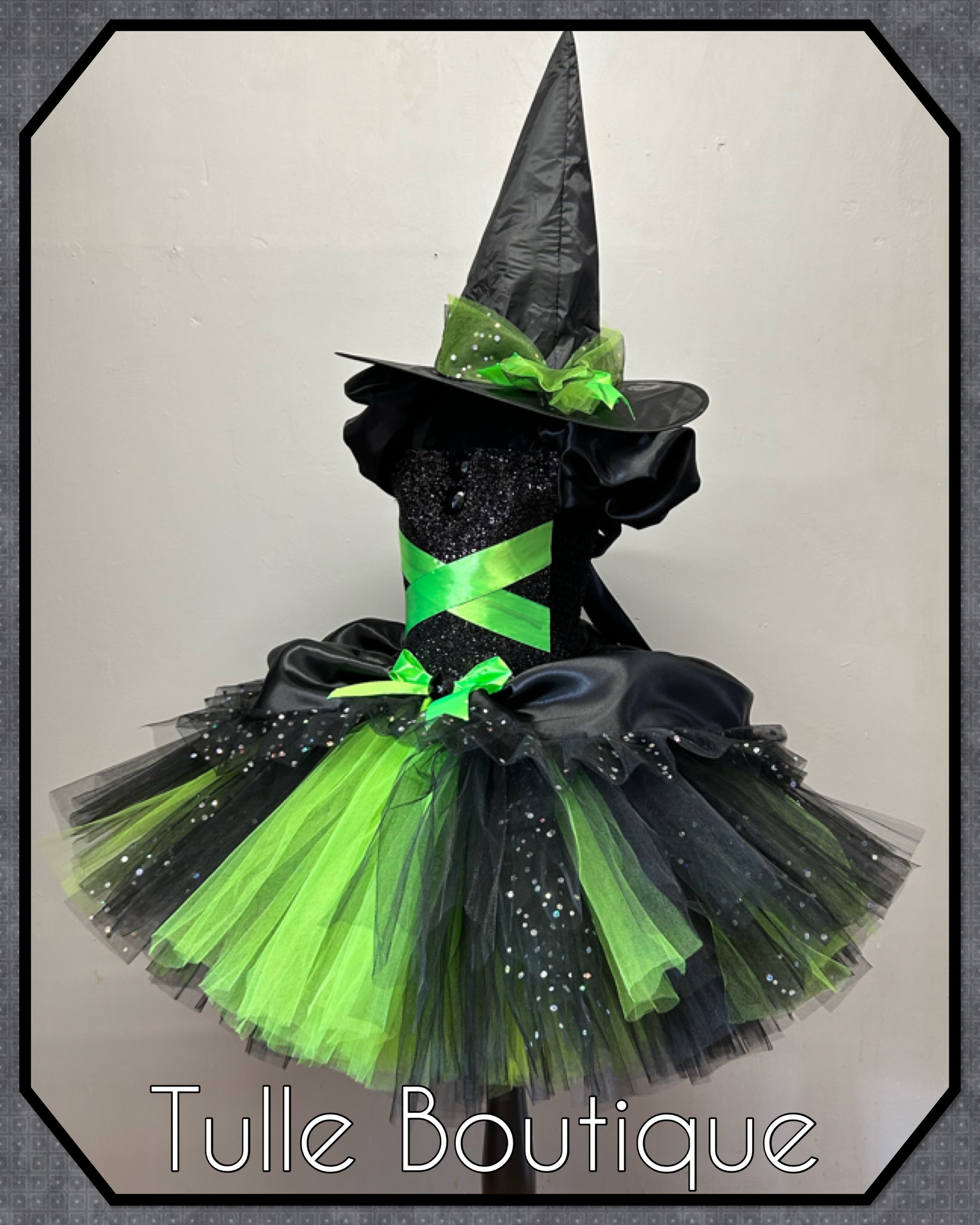 Girls Wicked Elphaba toddlers tutu birthday party dress,ballgown, fancy dress costume