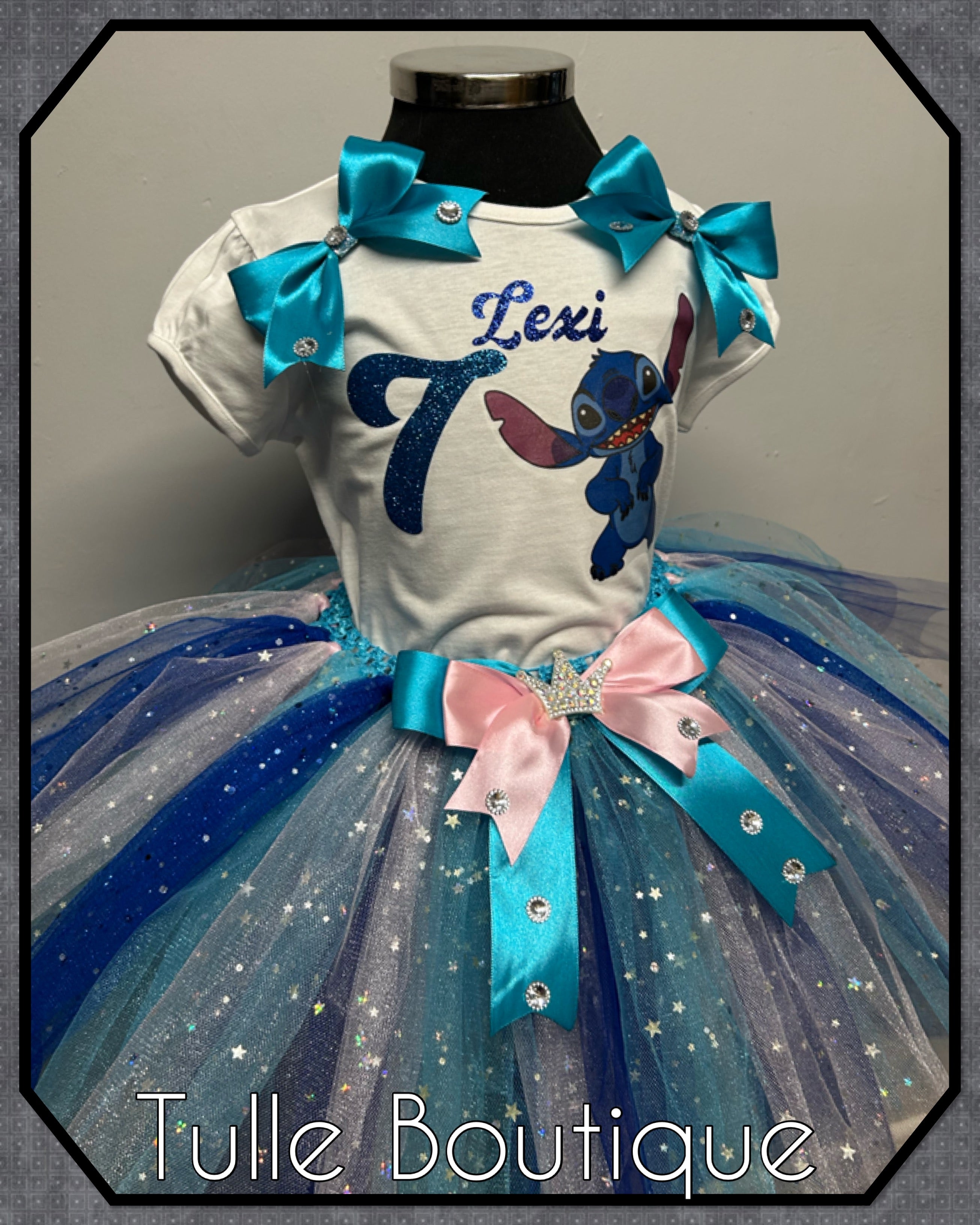 Girls toddlers stitch birthday tutu outfit fancy dress costume