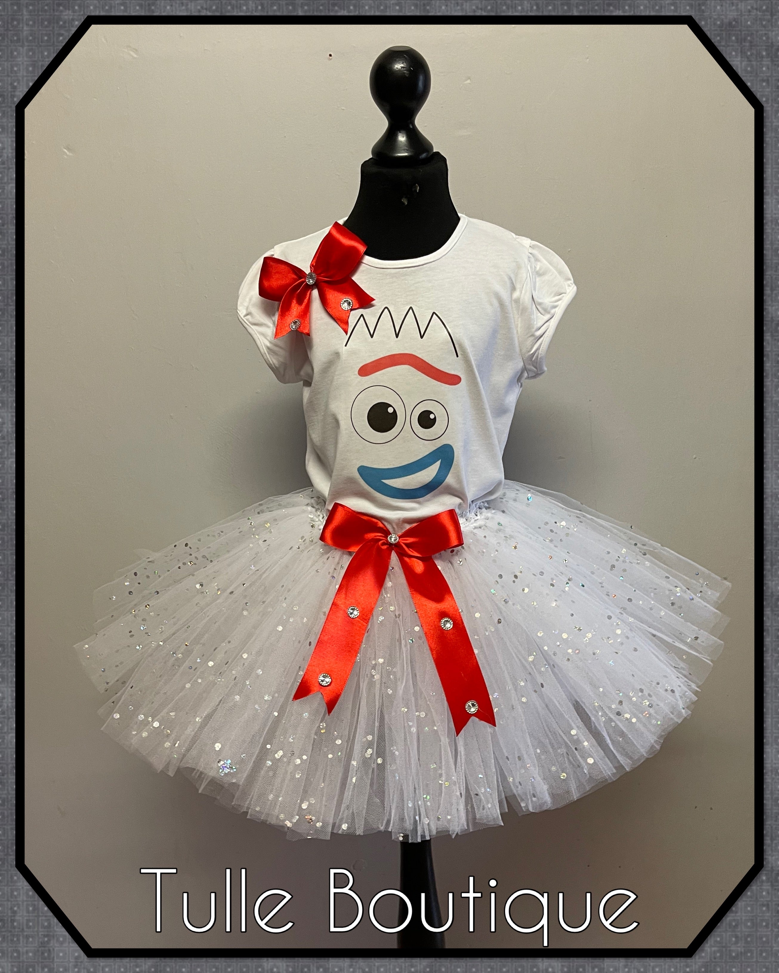 Girls toddlers Toy Story Forky birthday tshirt and tutu outfit fancy dress costume