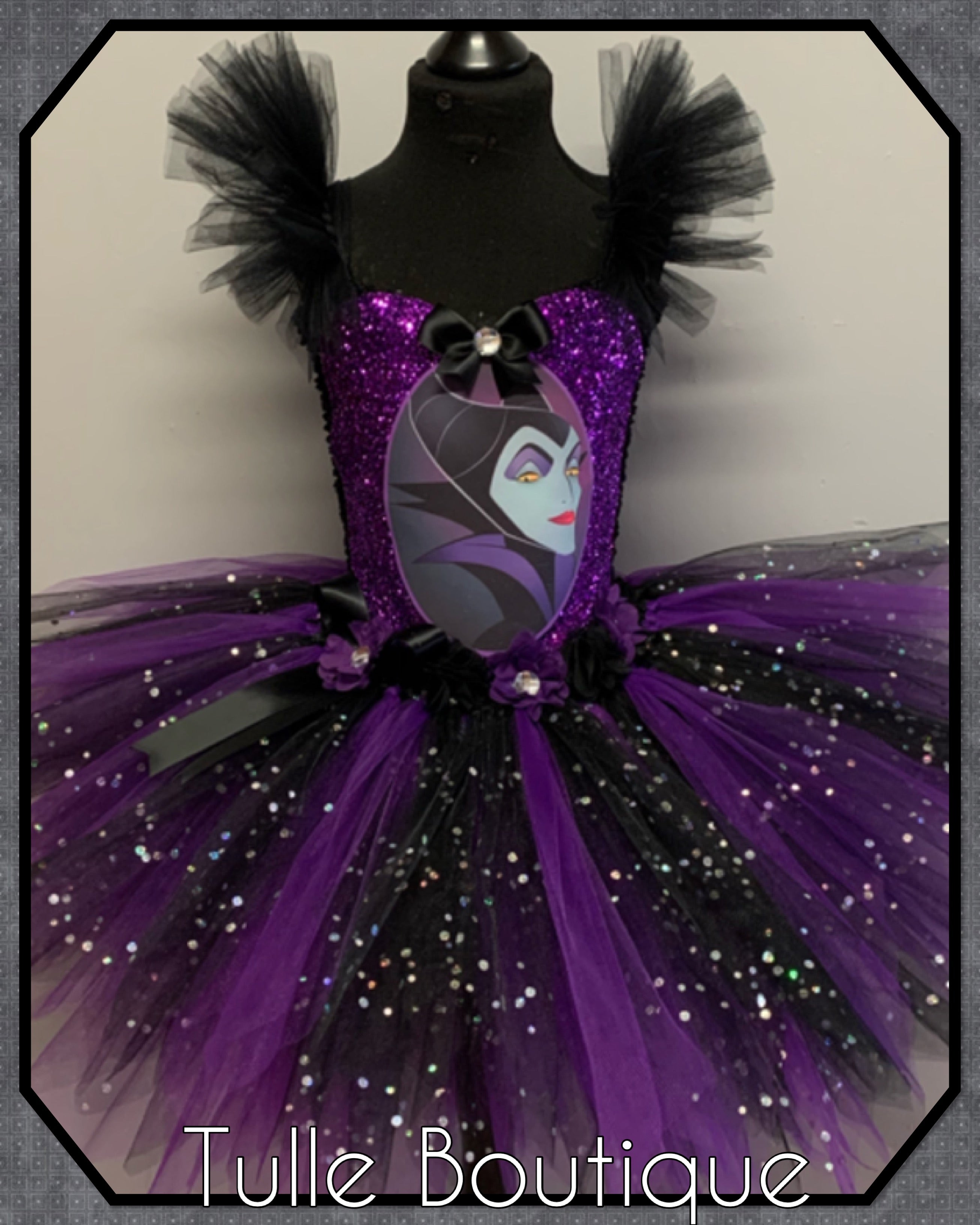 Girls toddlers Halloween Maleficent tutu dress, ballgown, fancy dress costume