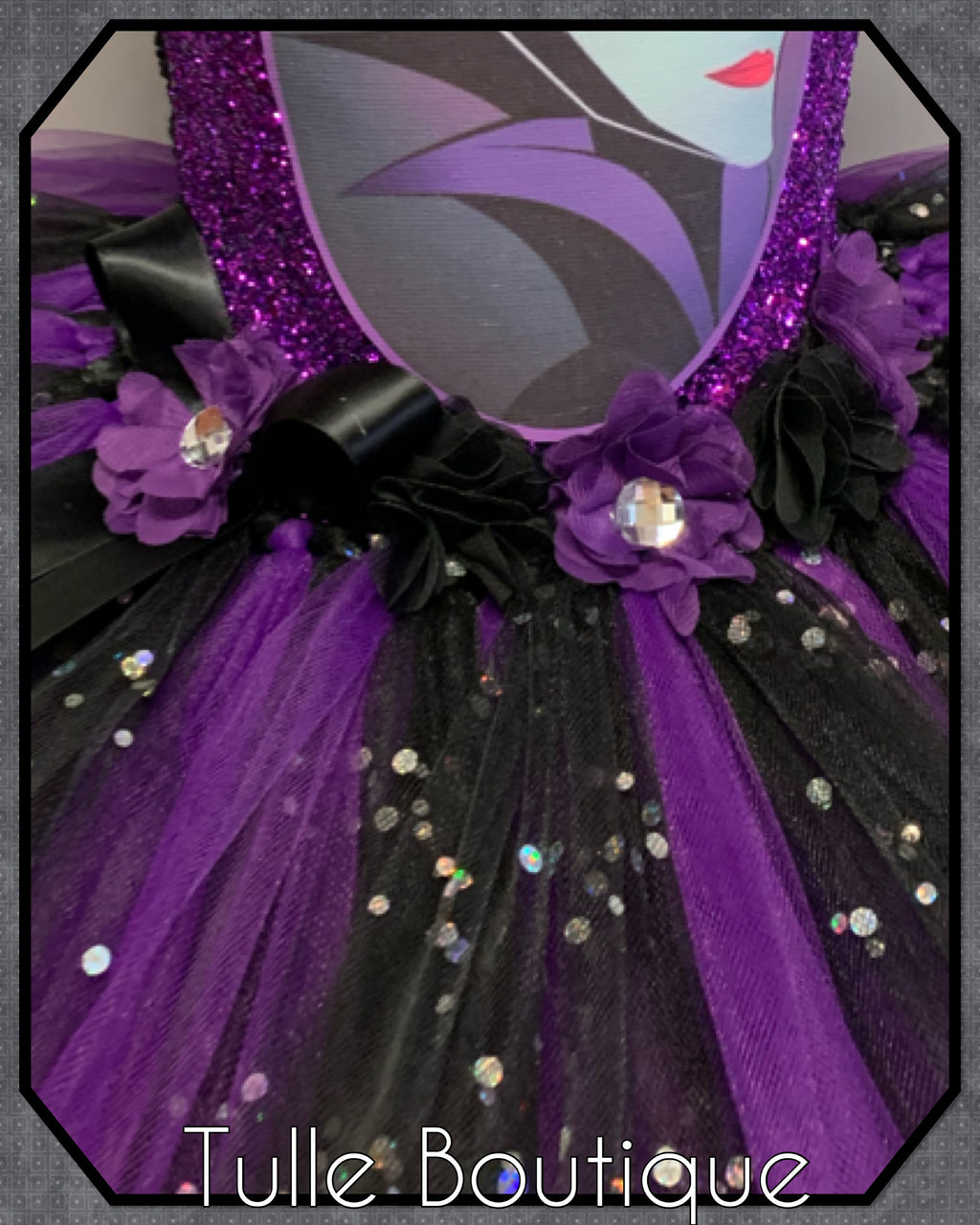 Girls toddlers Halloween Maleficent tutu dress, ballgown, fancy dress costume