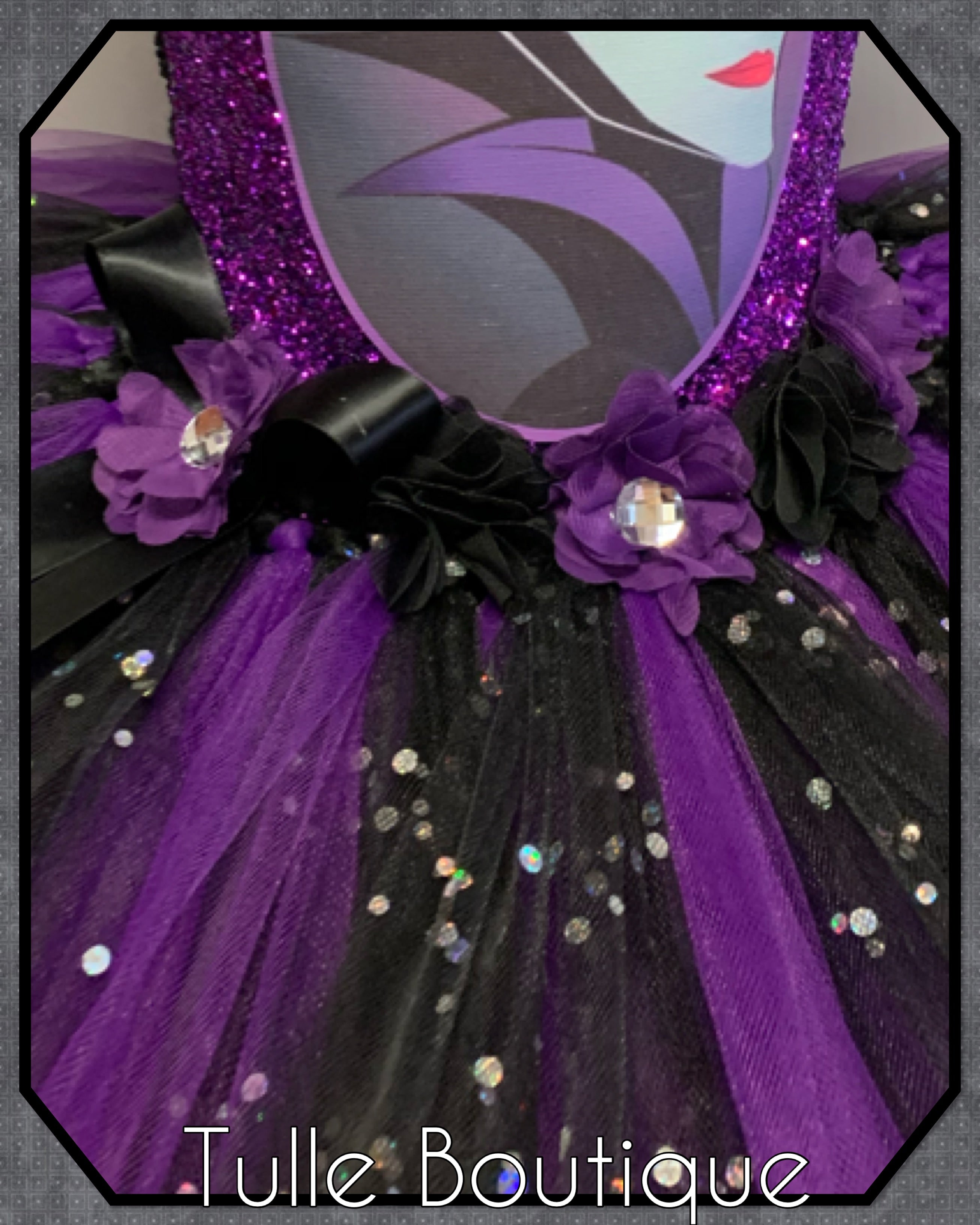 Girls toddlers Halloween Maleficent tutu dress, ballgown, fancy dress costume