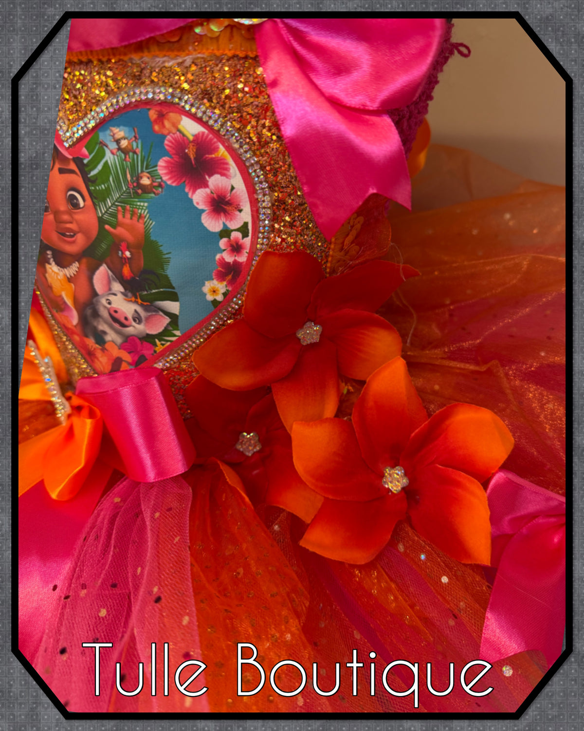 Girls toddlers young baby Moana tutu birthday party dress,ballgown, tropical fancy dress costume