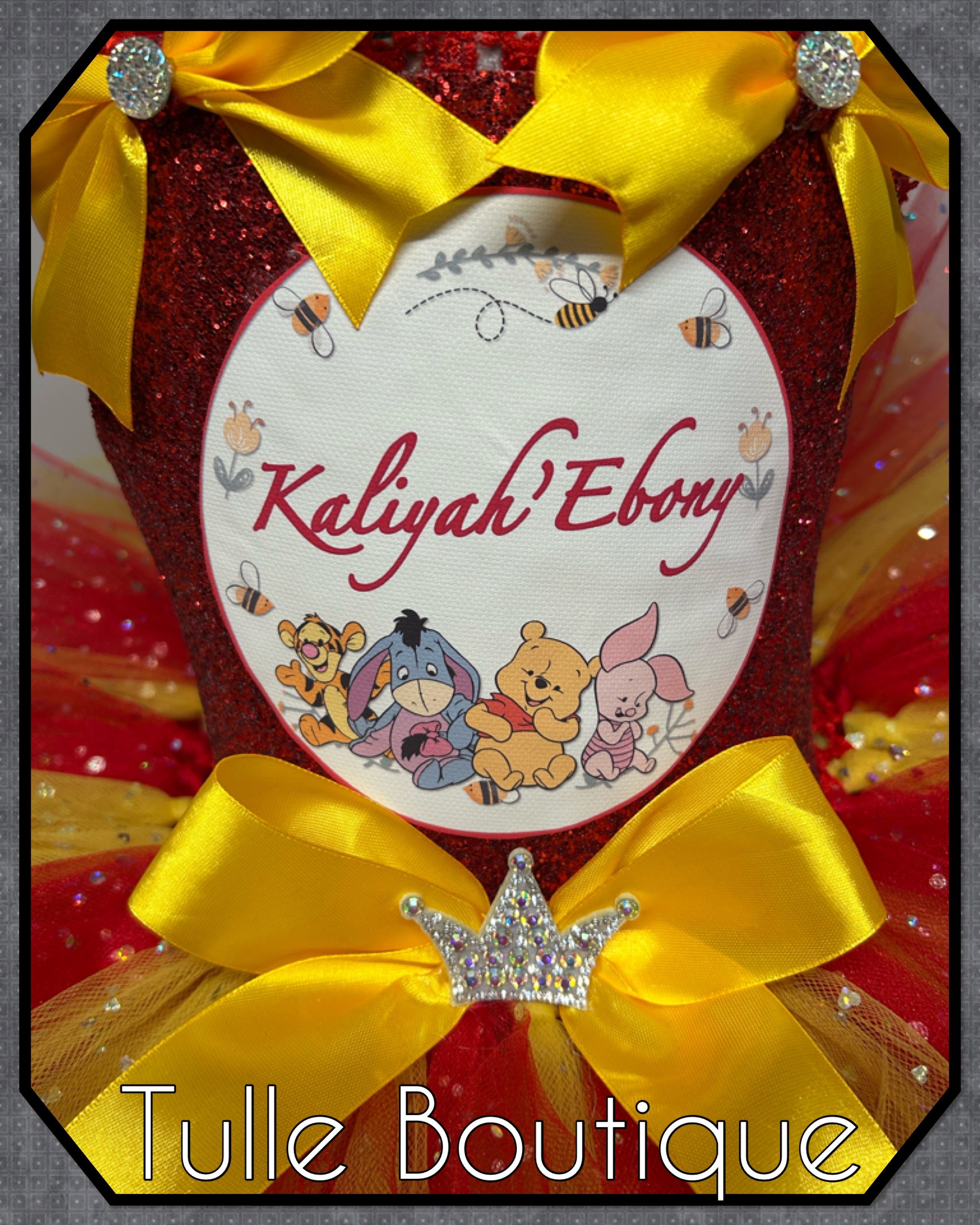 Girls toddlers Winnie the Pooh Princess tutu dress, ballgown,fancy dress costume