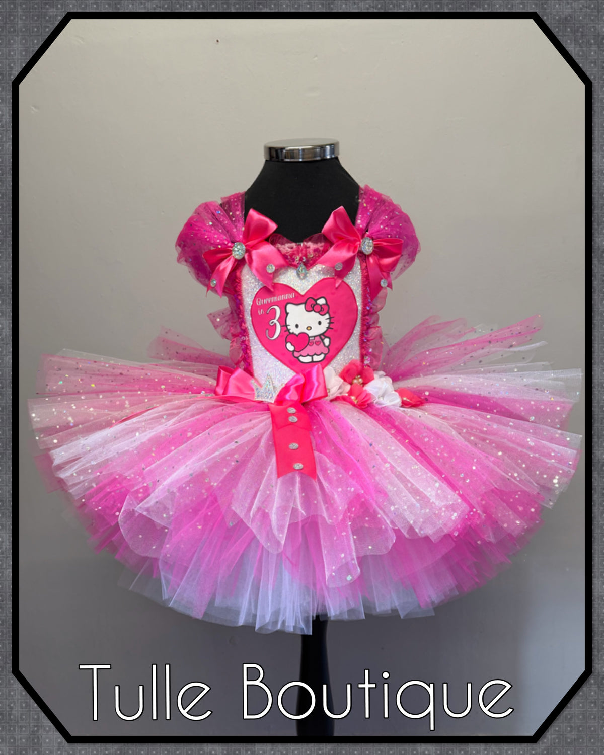Girls toddlers Hello Kitty birthday tutu dress, ballgown, fancy dress costume