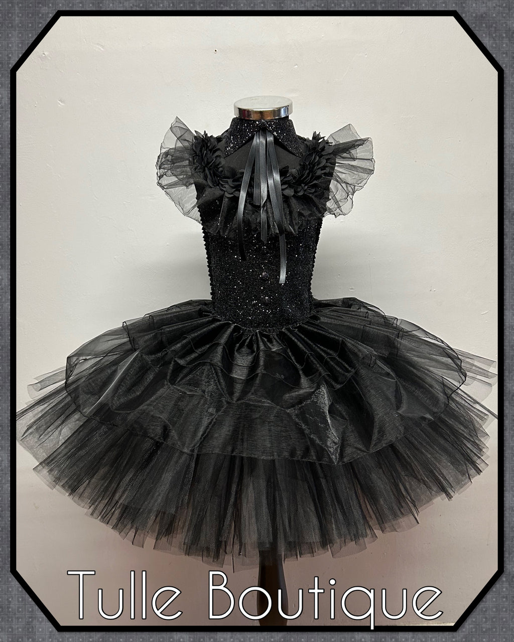 Girls toddlers Wednesday Addams Prom tutu dress, ballgown,Halloween fancy dress costume