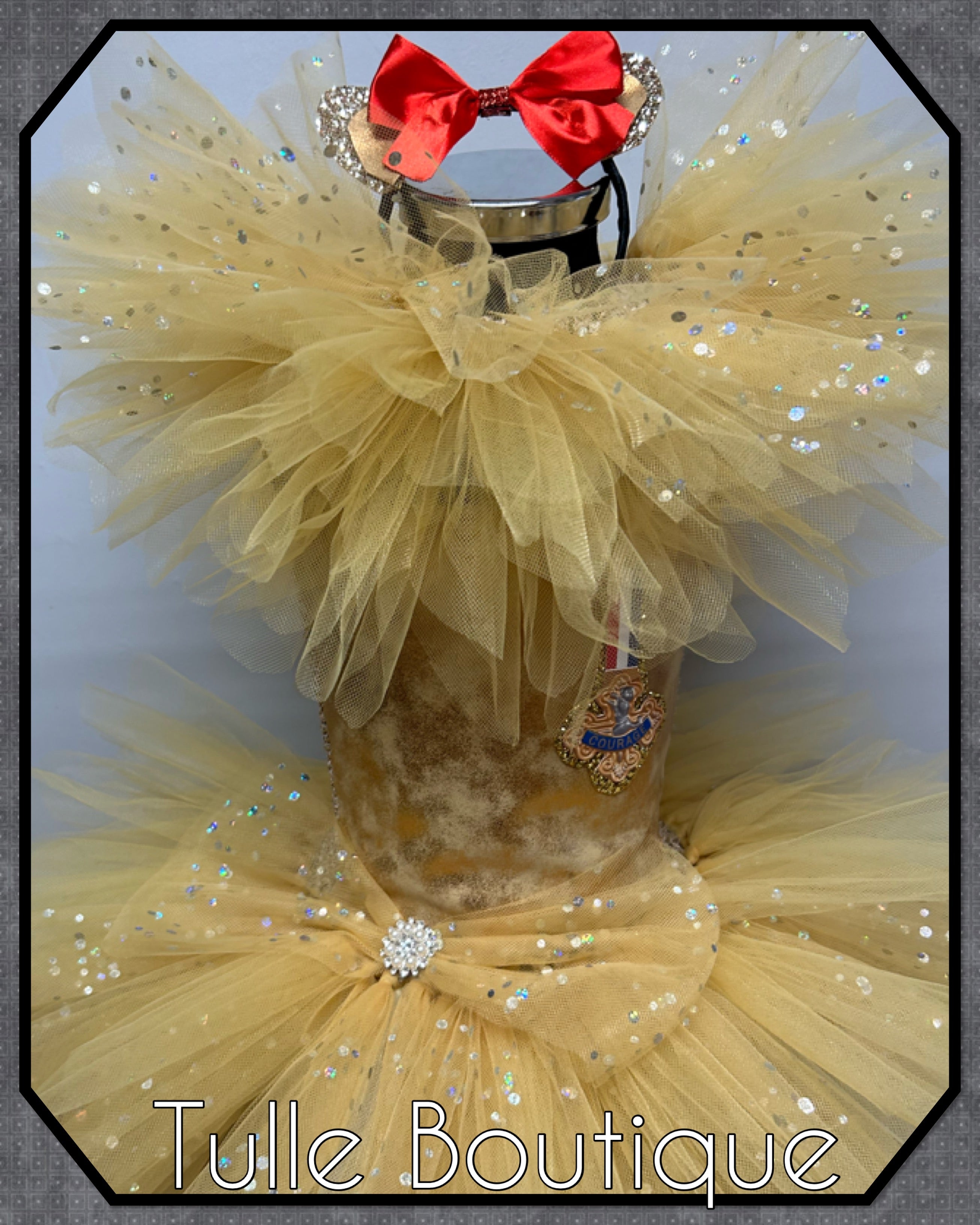 Girls toddlers The cowardly lion tutu dress, ballgown, wizard of Oz fancy dress costume
