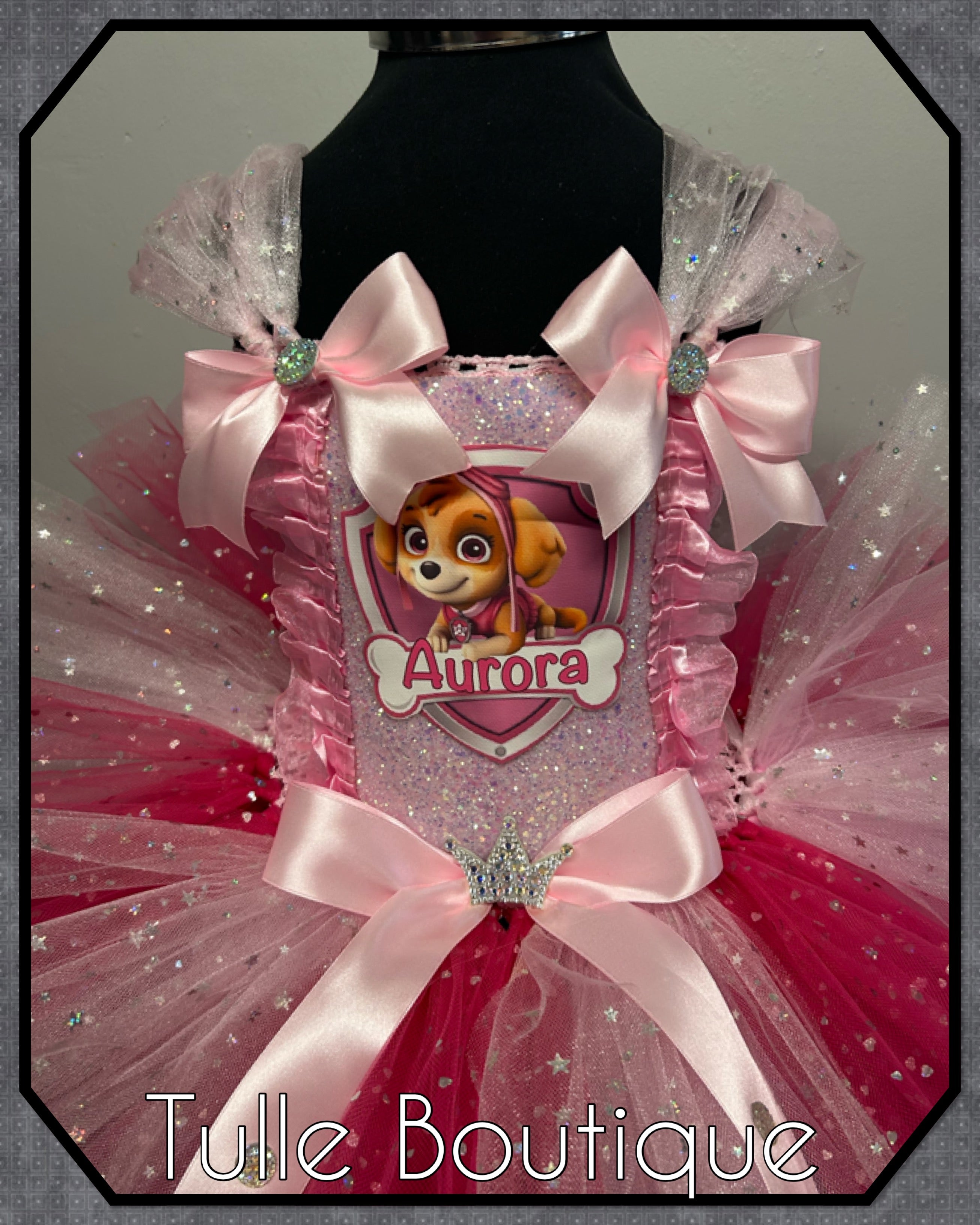 Girls toddlers Skye pup tutu dress, ballgown, paw patrol fancy dress costume