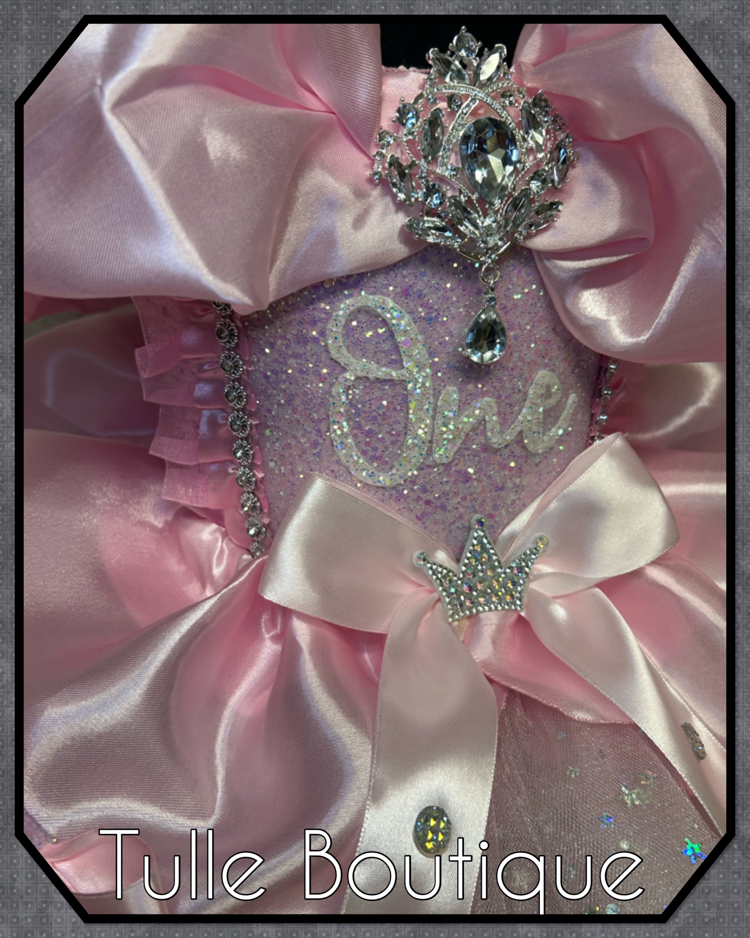 Girls toddlers Princess pink ‘One’ tutu dress, first birthday ballgown,