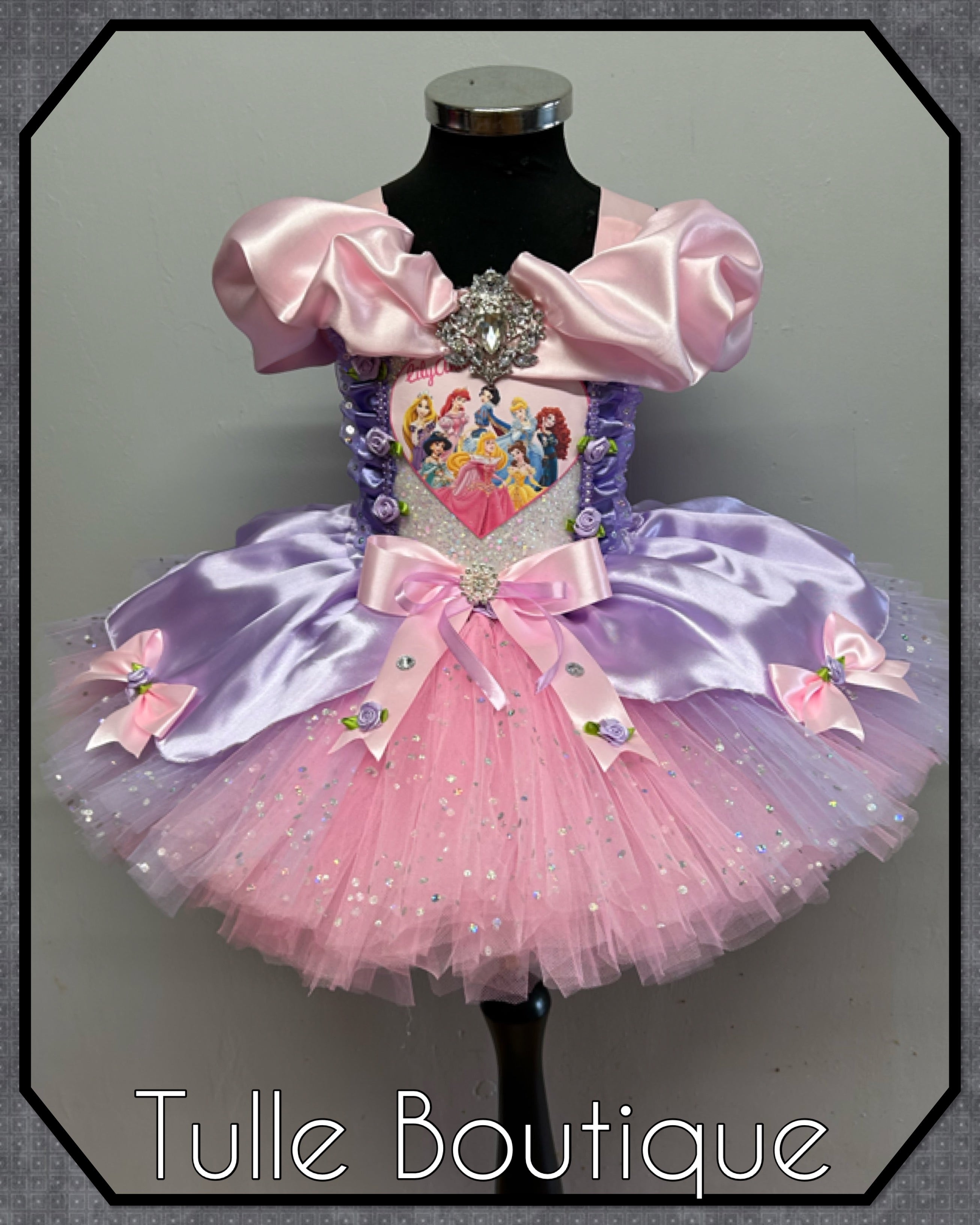 Girls toddlers Disney Princess pink and lilac  tutu dress, birthday ballgown, fancy dress costume