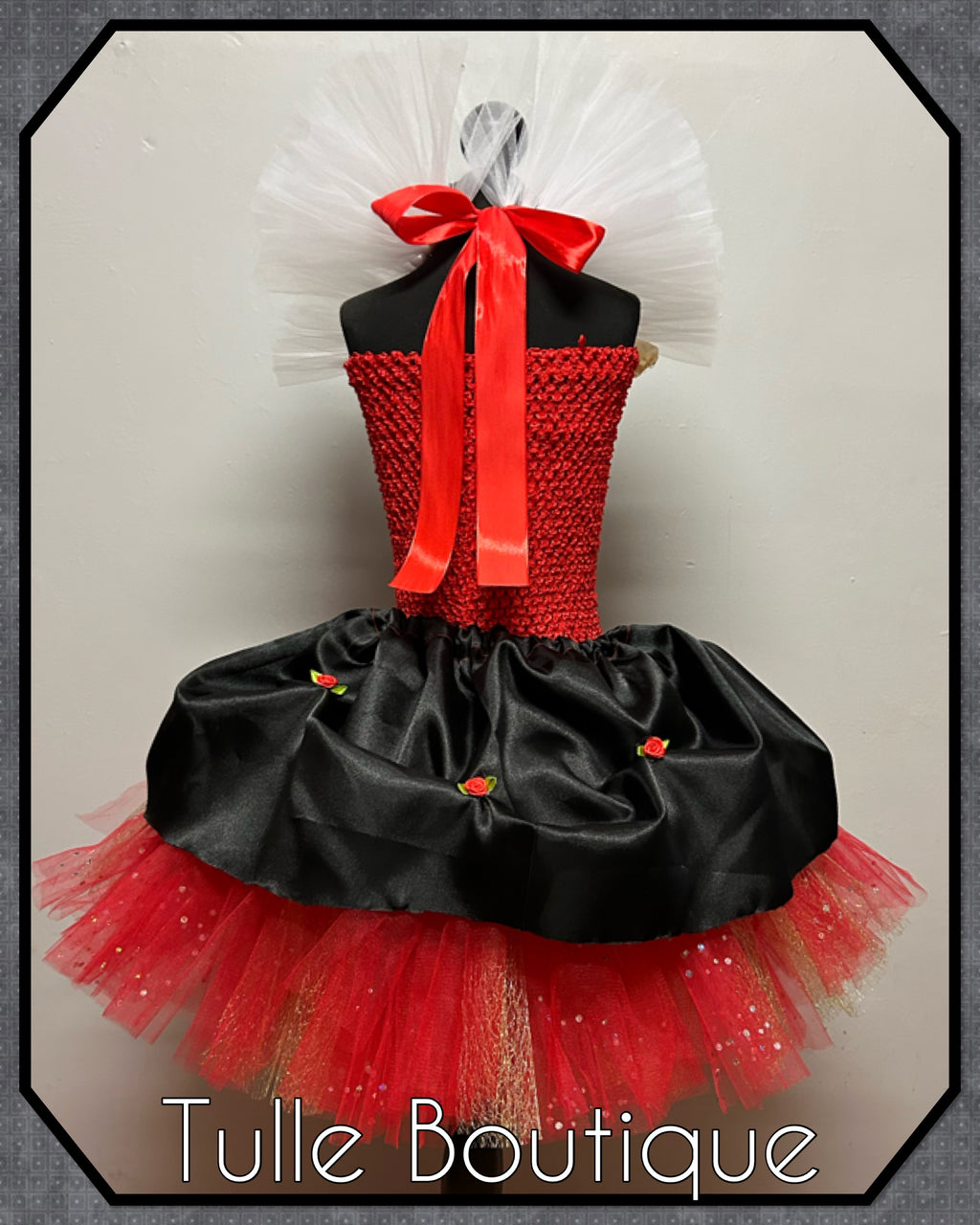 Girls toddlers Queen of hearts tutu dress, ballgown, Alice in wonderland fancy dress costume