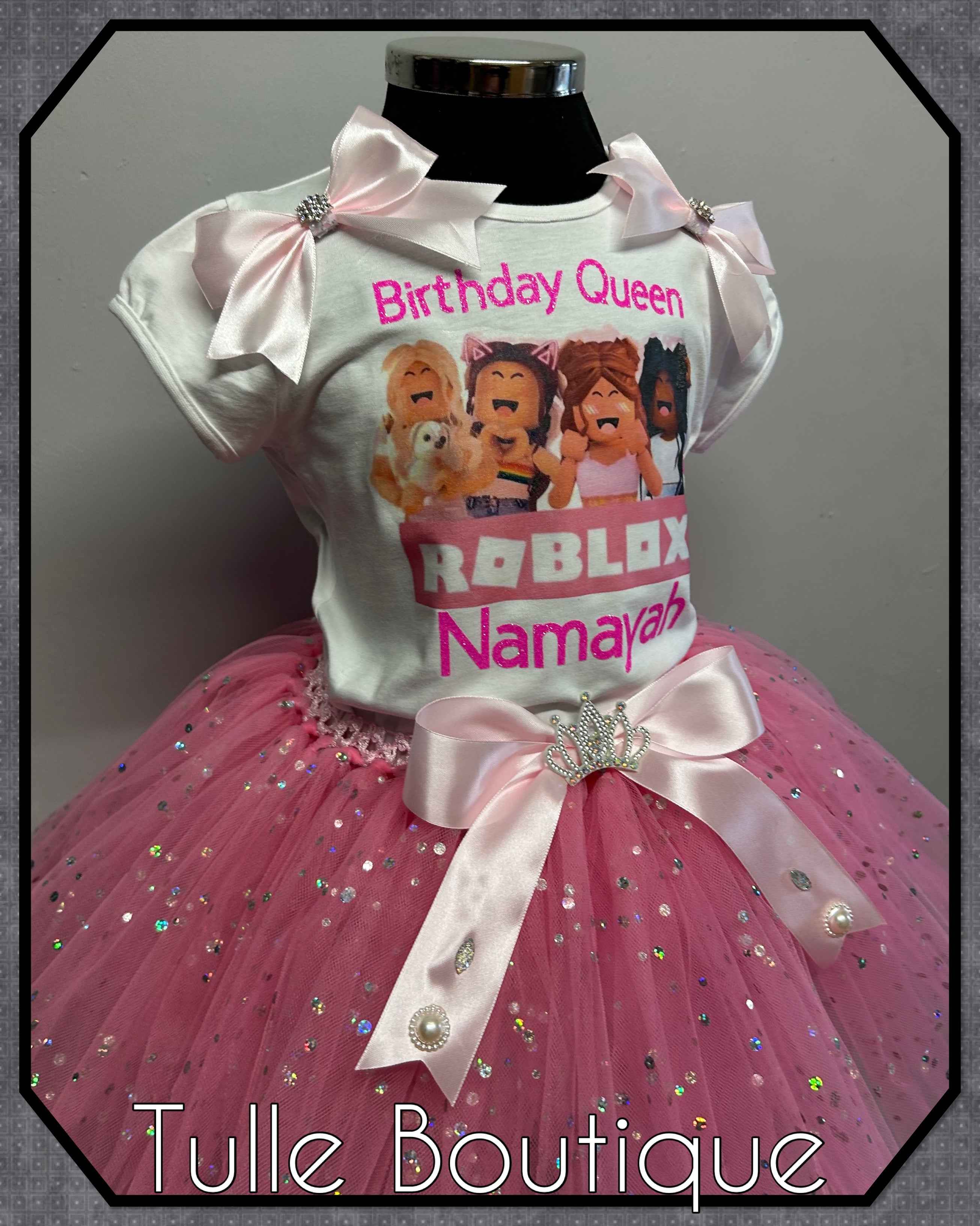 Girls toddlers Roblox’s birthday tutu outfit fancy dress costume