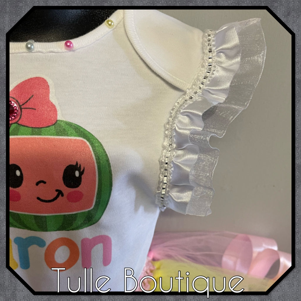 Girls toddlers Cocomelon pastel birthday tutu outfit fancy dress costume