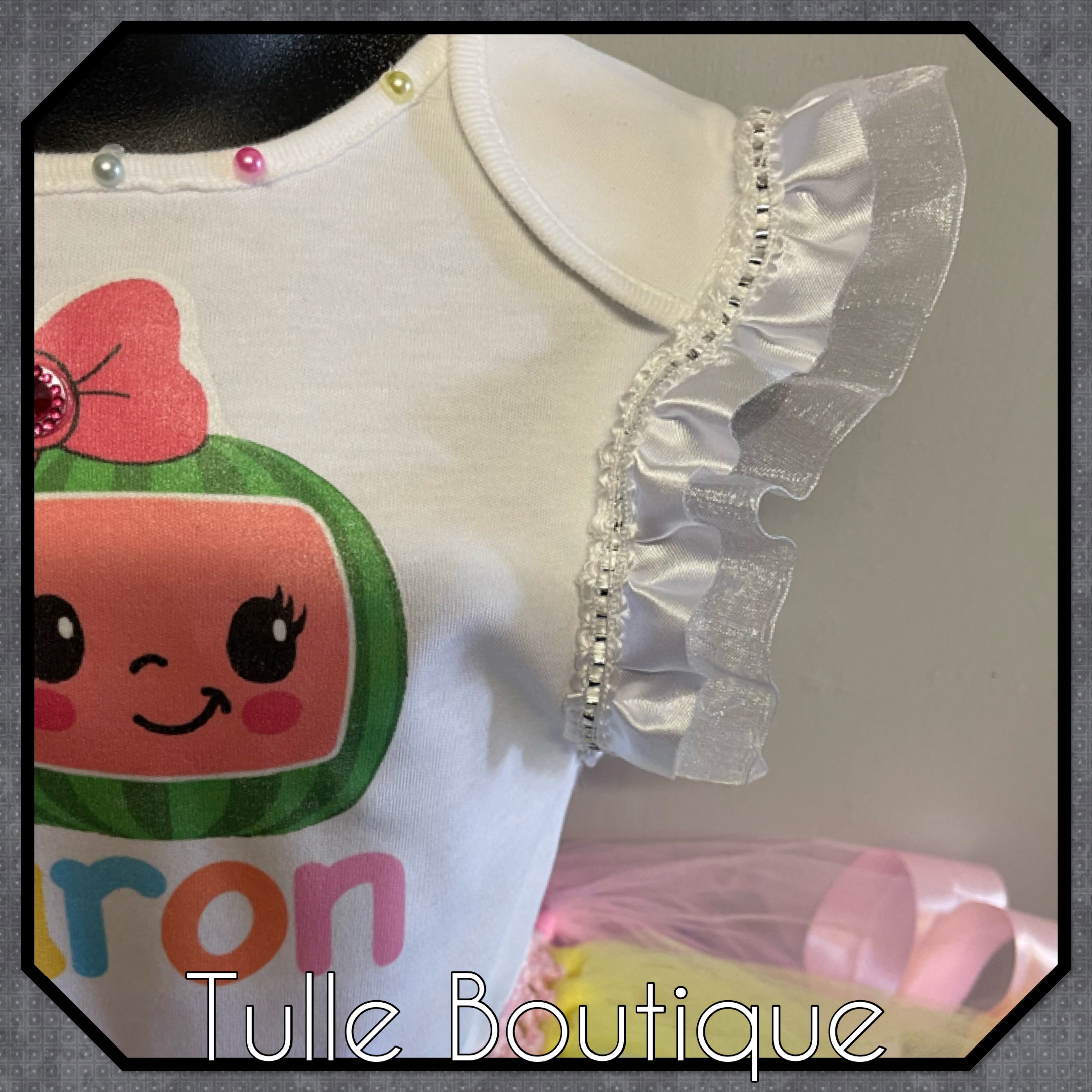 Girls toddlers Cocomelon pastel birthday tutu outfit fancy dress costume