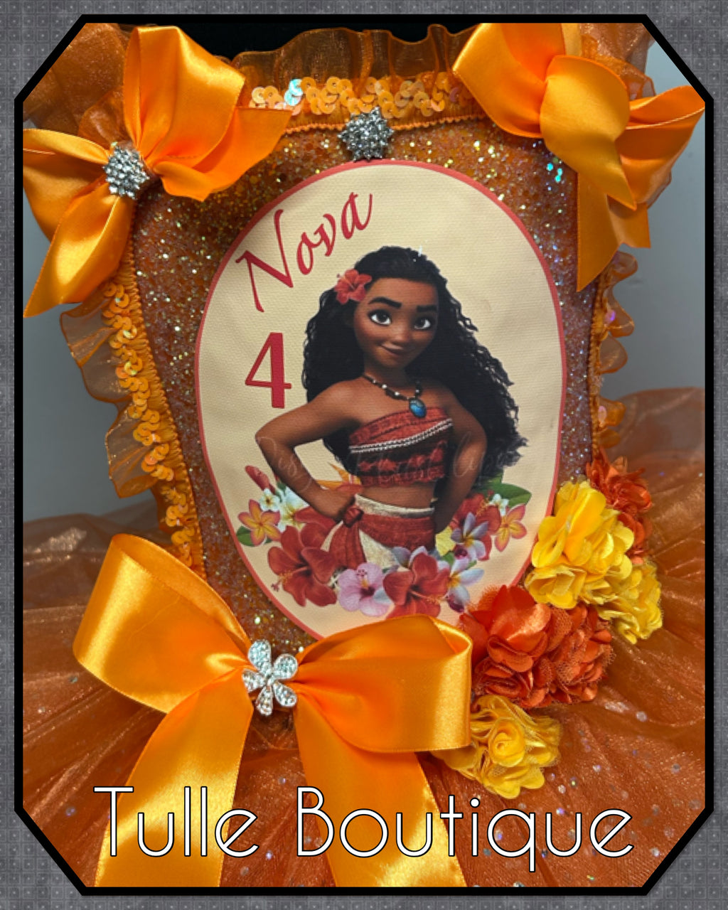 Girls toddlers Moana tutu birthday party dress,ballgown, fancy dress costume