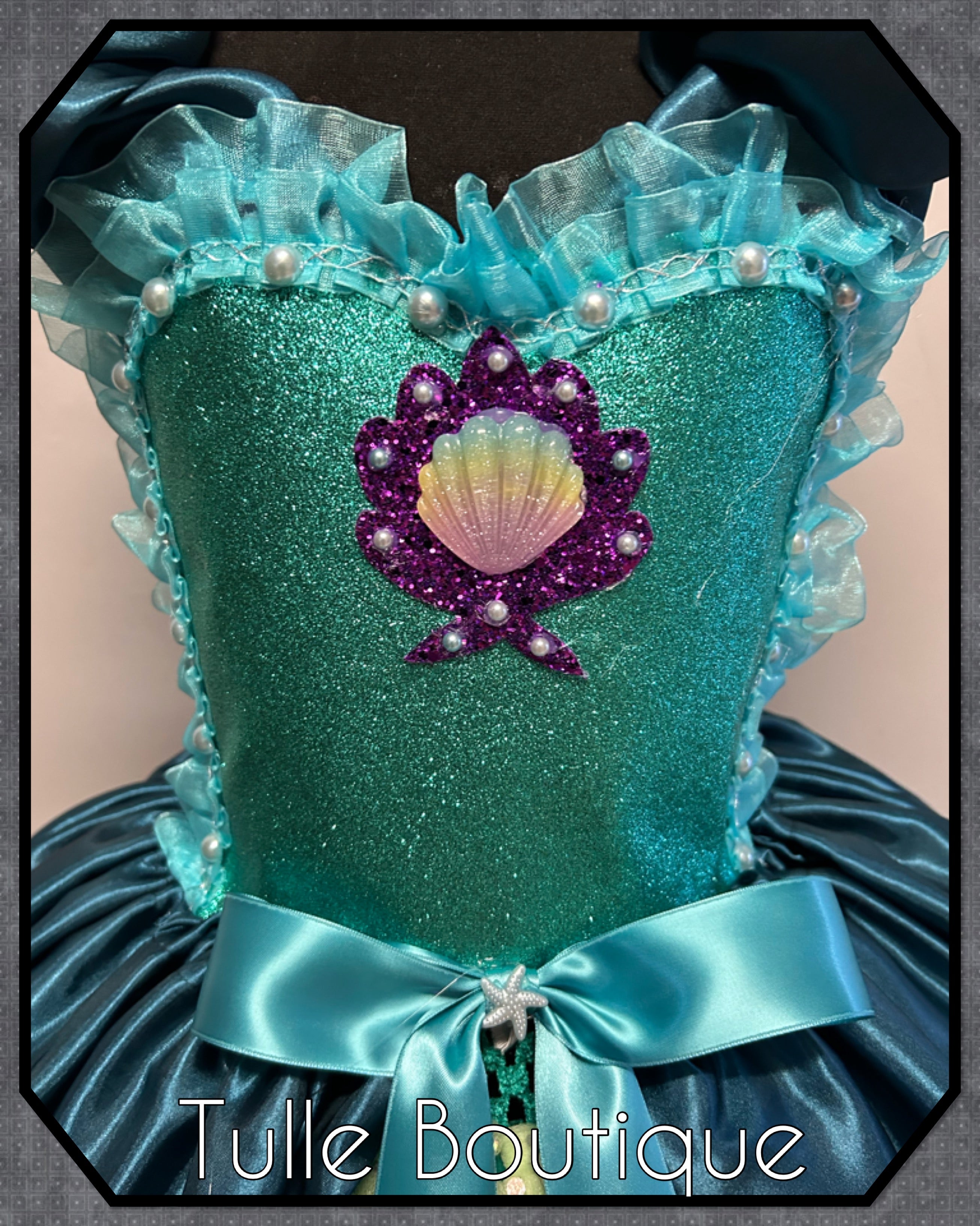 Girls toddlers The little Mermaid Princess Ariel tutu dress, ballgown, fancy dress costume full length