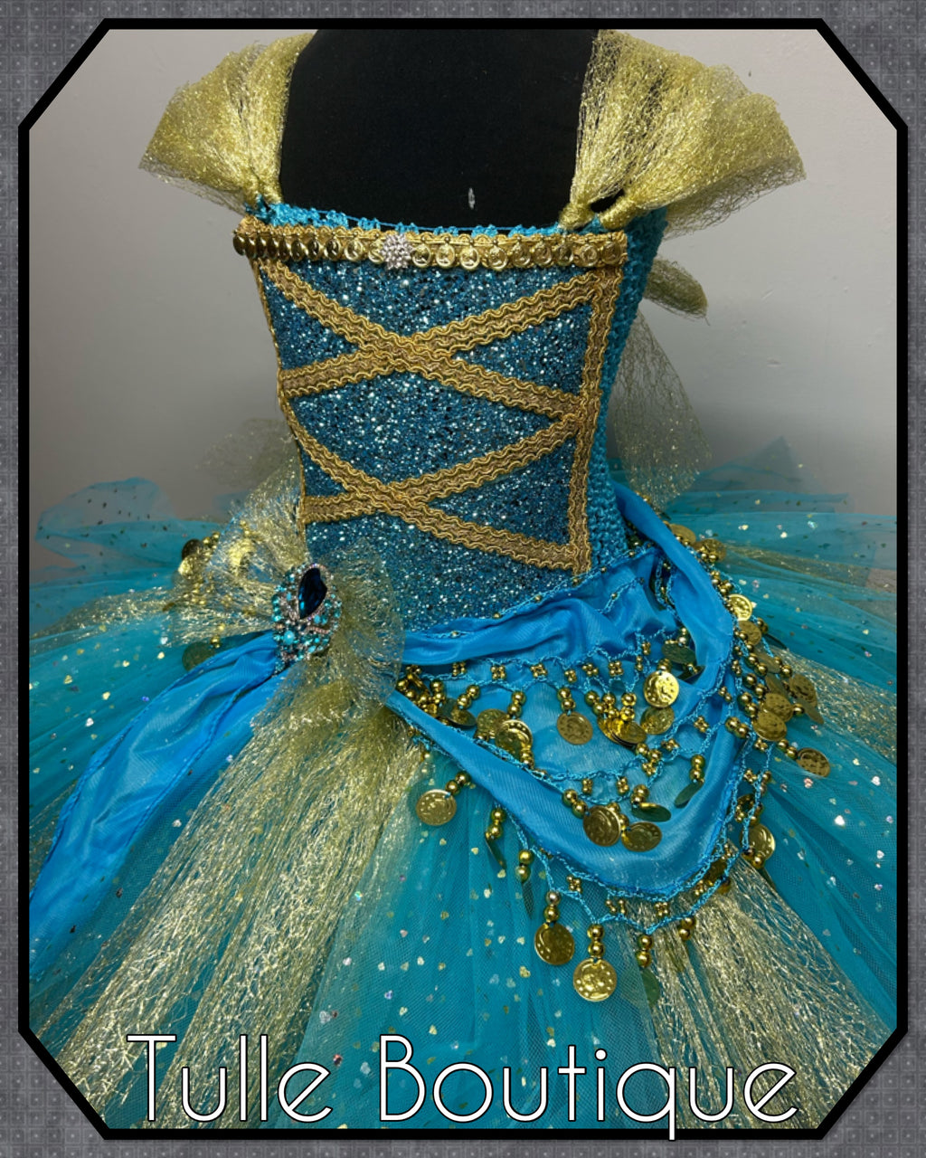 Girls toddlers Princess Jasmine tutu dress, Aladdin ballgown, fancy dress costume