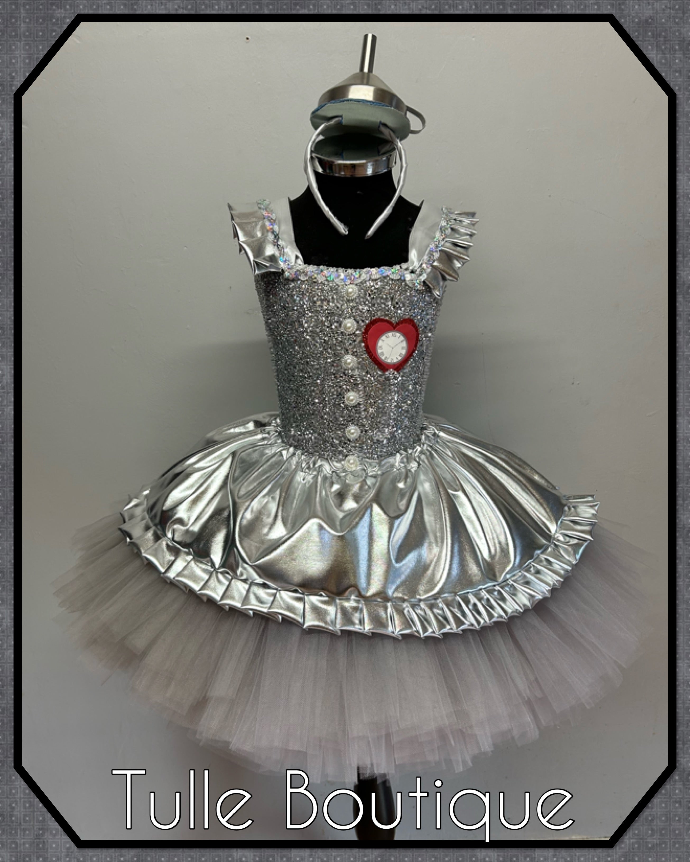 Girls toddlers The Tin man tutu dress, ballgown, wizard of Oz fancy dress costume