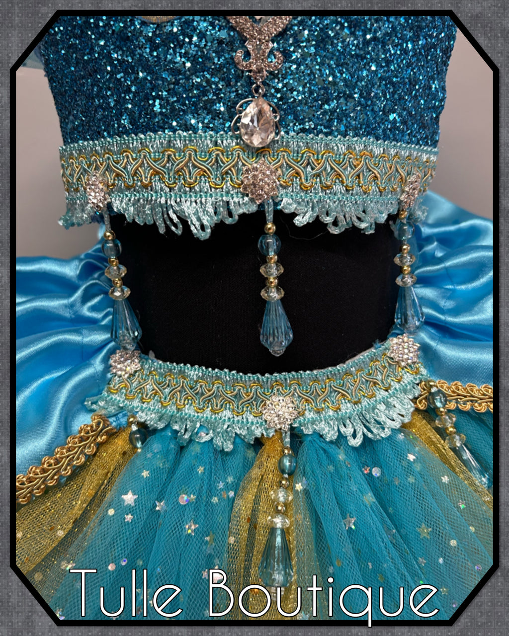 Girls toddlers Princess Jasmine satin tutu dress, Aladdin ballgown, fancy dress costume