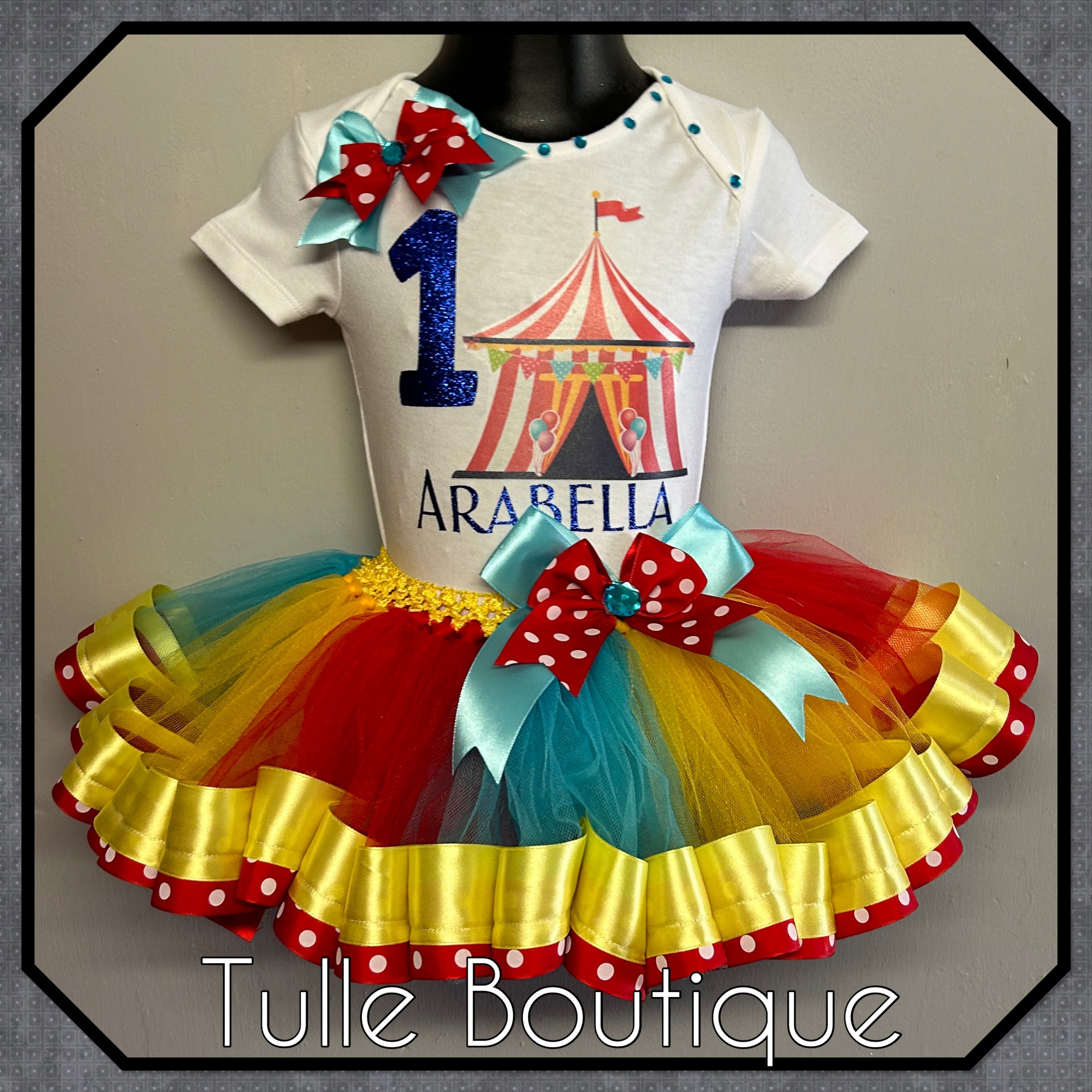 Girls toddlers Circus birthday tutu outfit fancy dress costume