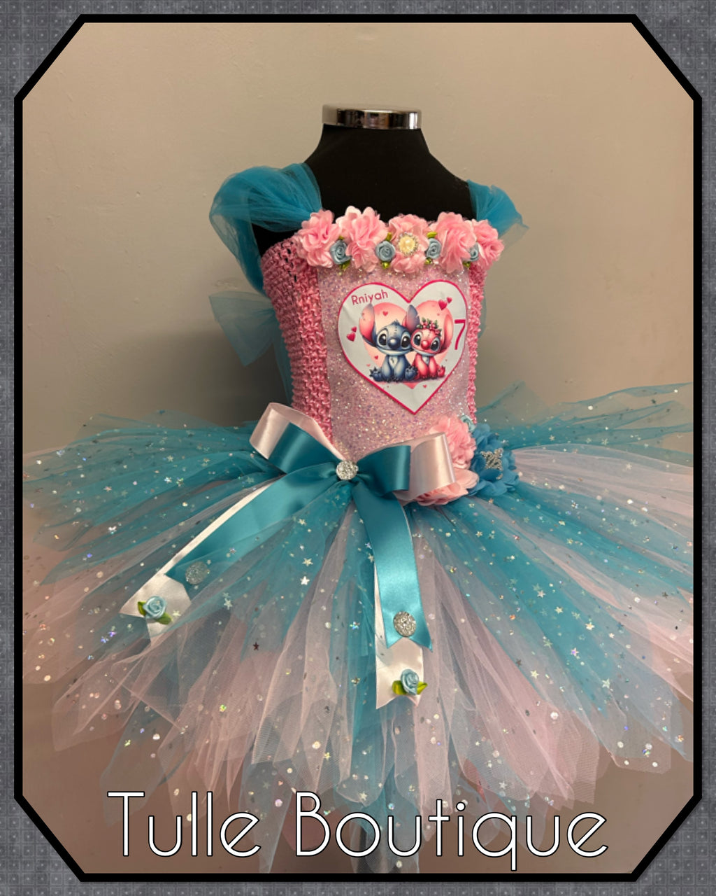 Girls toddlers Princess Stitch and Angel tutu dress, ballgown,fancy dress costume