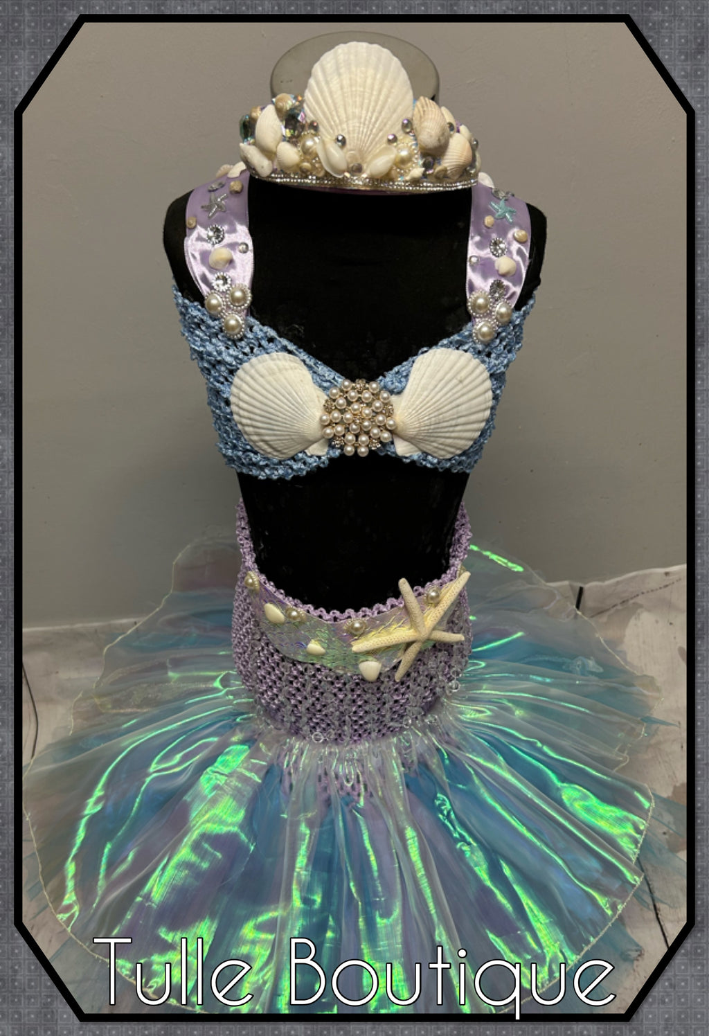 Girls toddlers Mermaid shell fishtail tutu dress, ballgown, fancy dress costume