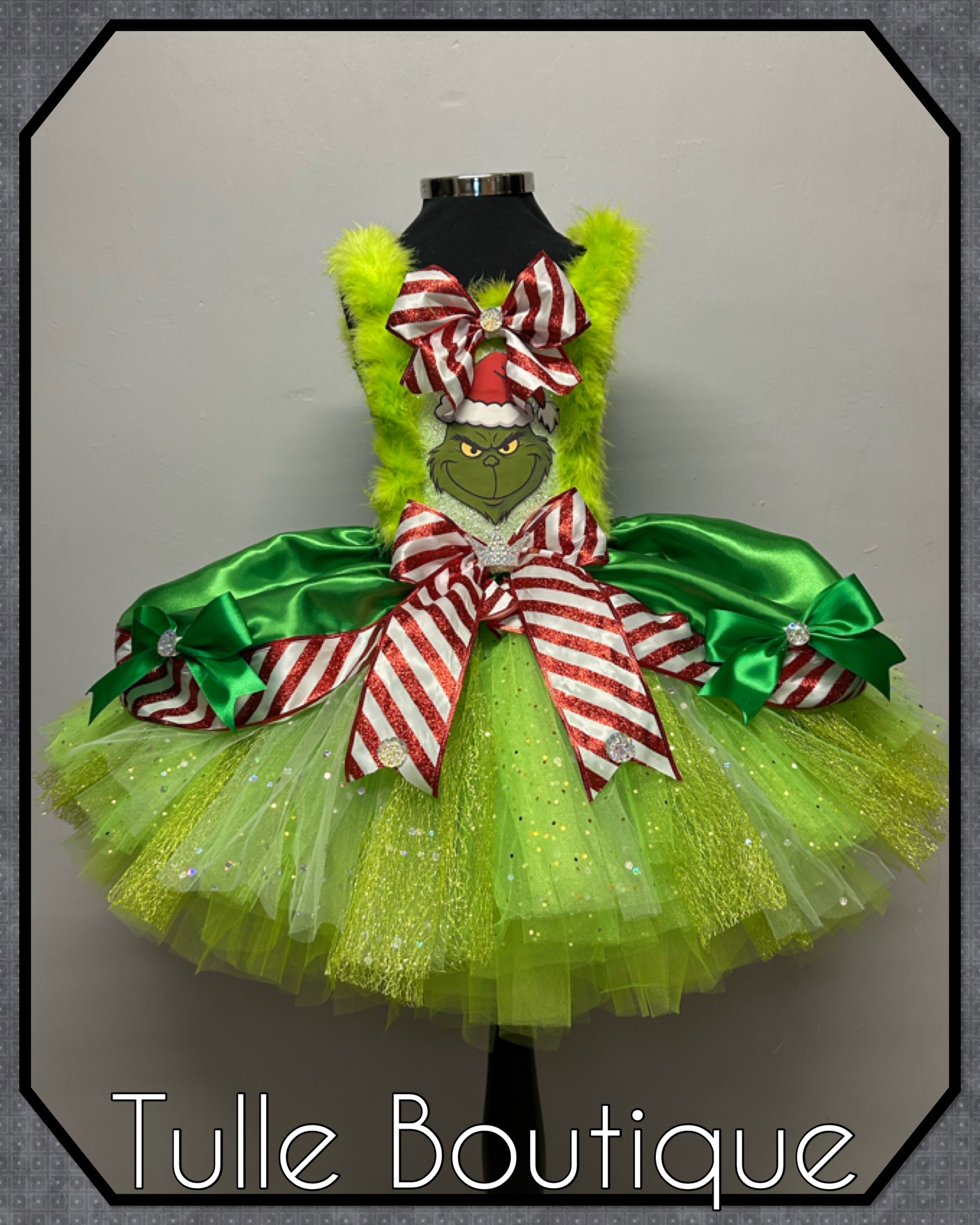 Girls toddlers The Christmas Grinch  tutu dress,ballgown, fancy dress costume