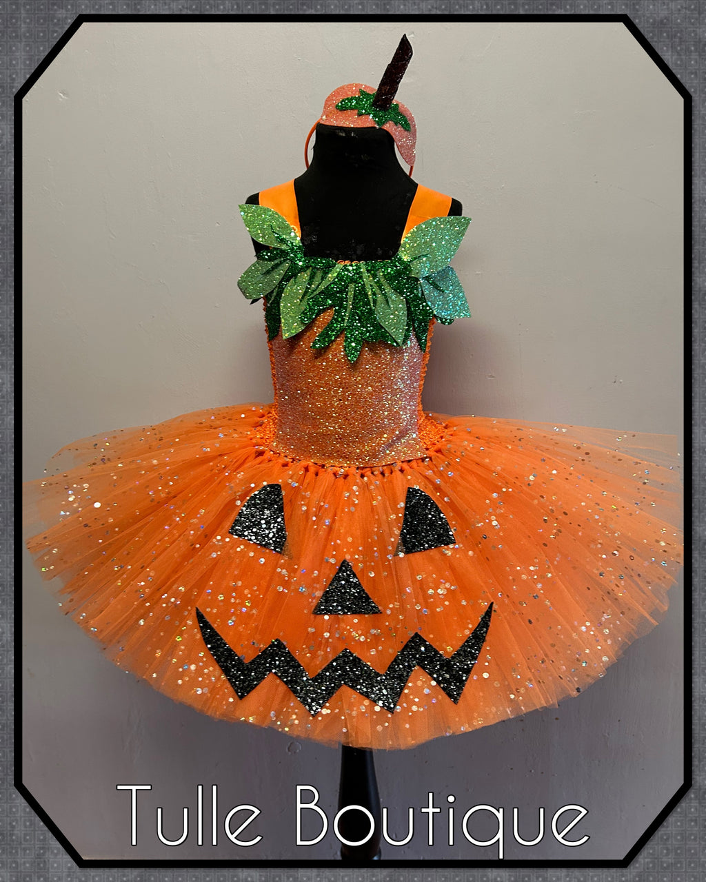 Girls toddlers Sparkly glitter Pumpkin Halloween tutu dress, ballgown, fancy dress costume