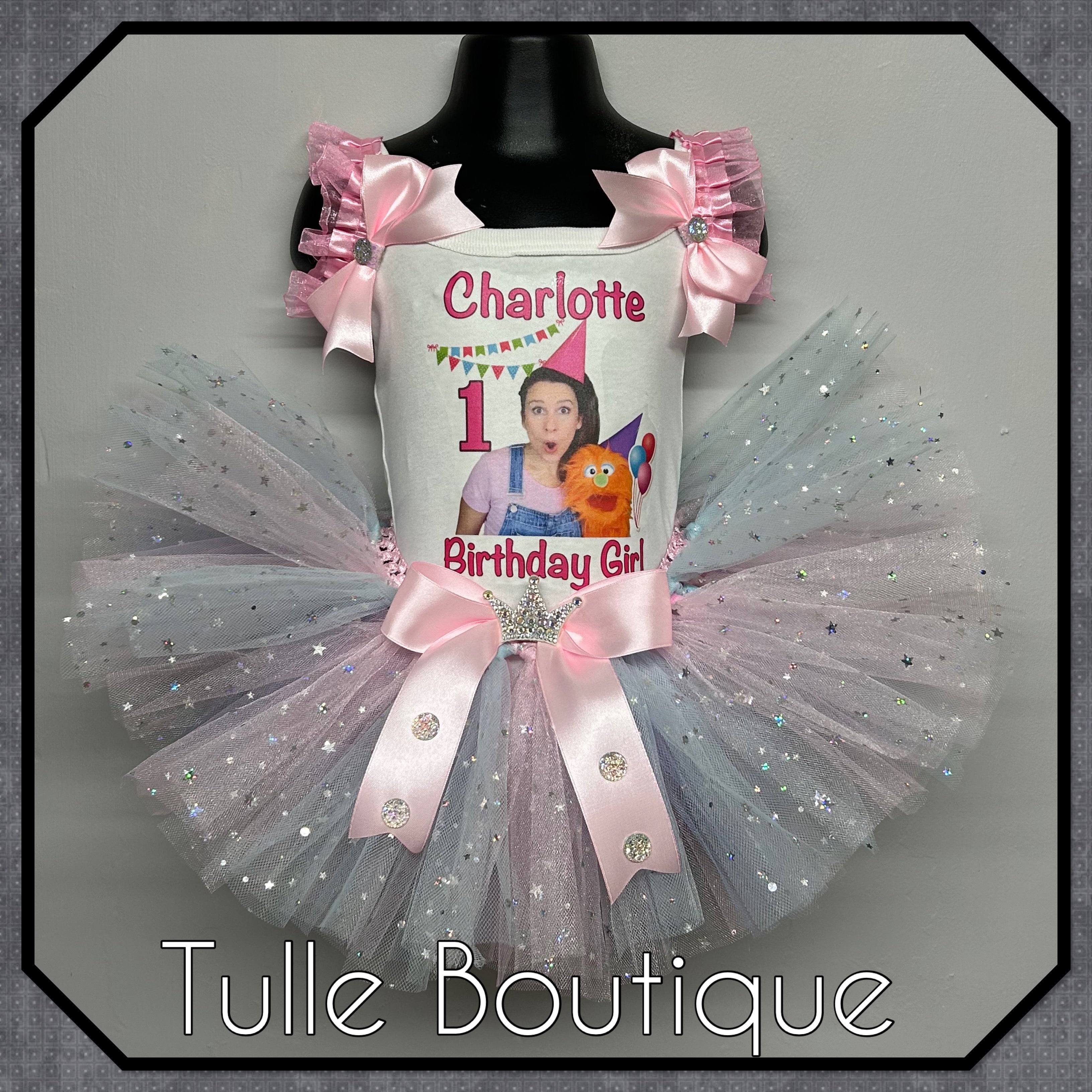 Girls toddlers Ms.Rachel birthday tutu outfit fancy dress costume