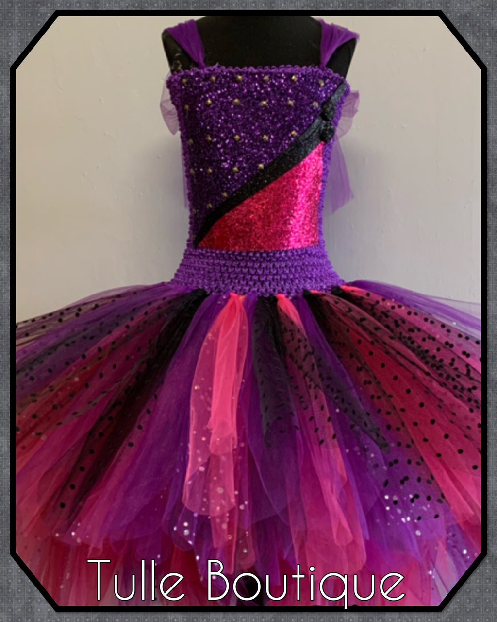 Girls toddlers Descendants Mal tutu birthday party dress,ballgown, fancy dress costume