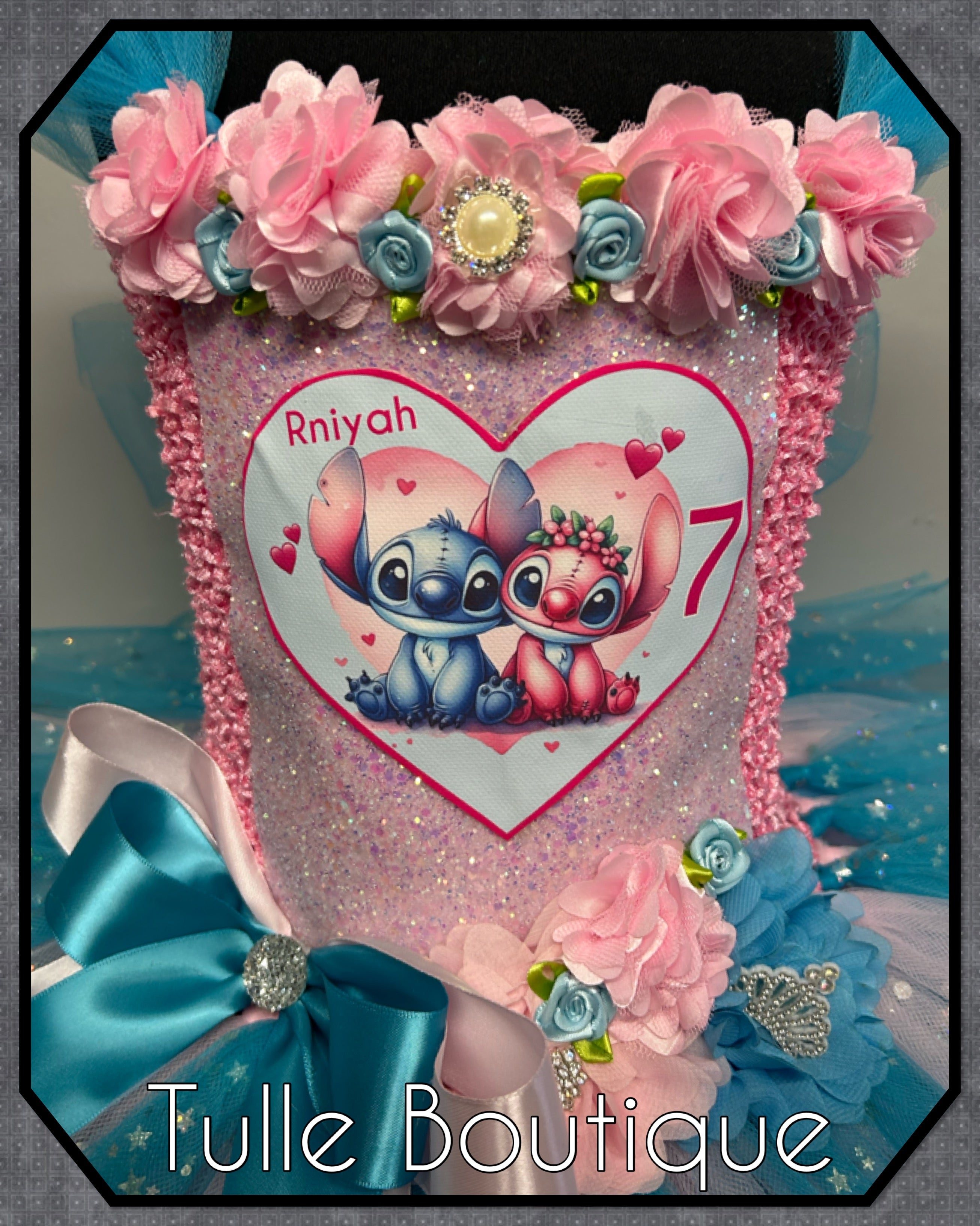 Girls toddlers Princess Stitch and Angel tutu dress, ballgown,fancy dress costume