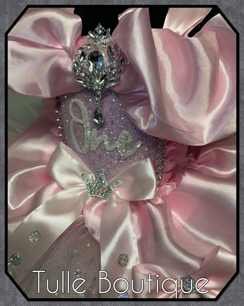 Girls toddlers Princess pink ‘One’ tutu dress, first birthday ballgown,