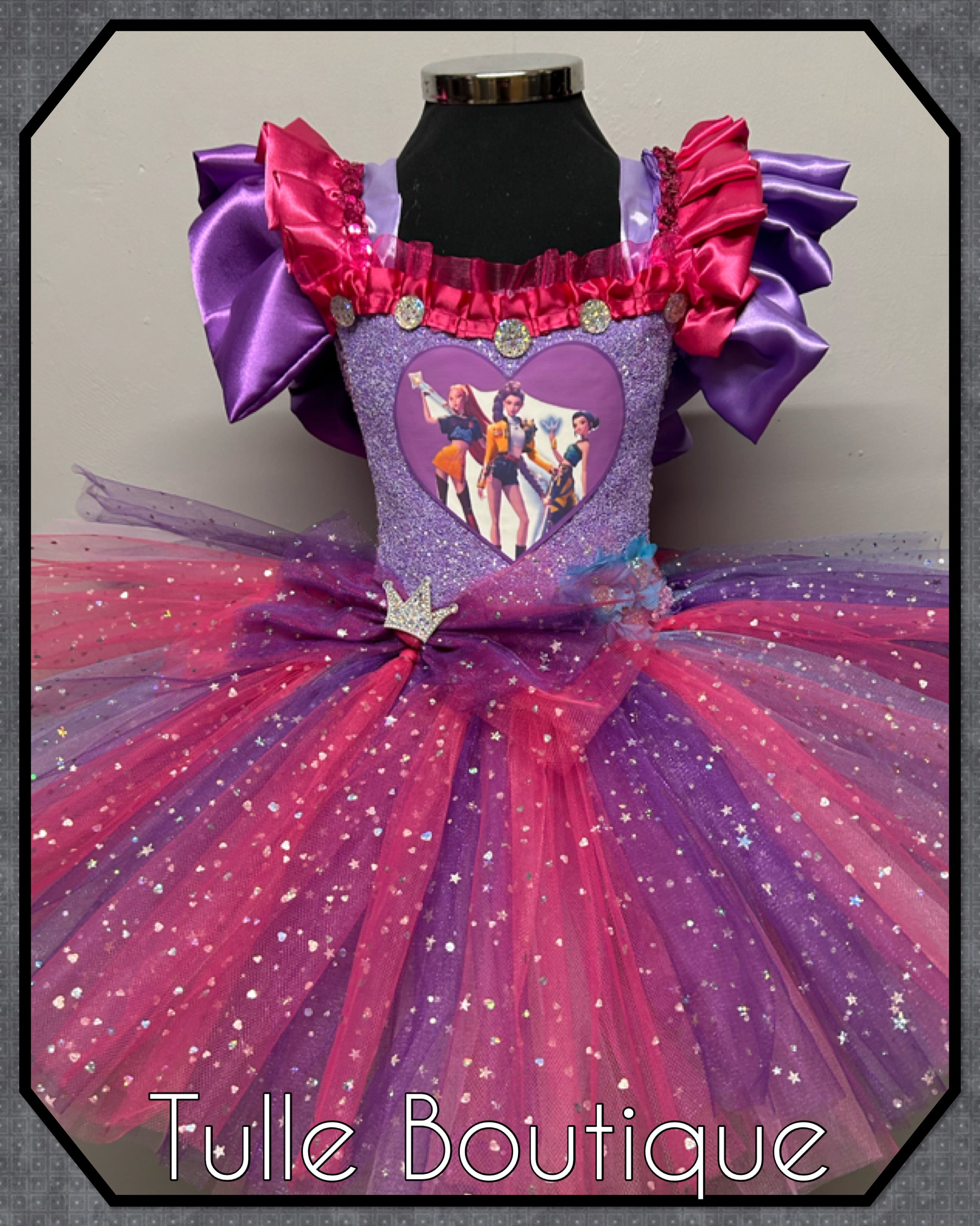 Girls toddlers Princess tutu dress, ballgown, Kpop Demon Hunters fancy dress costume