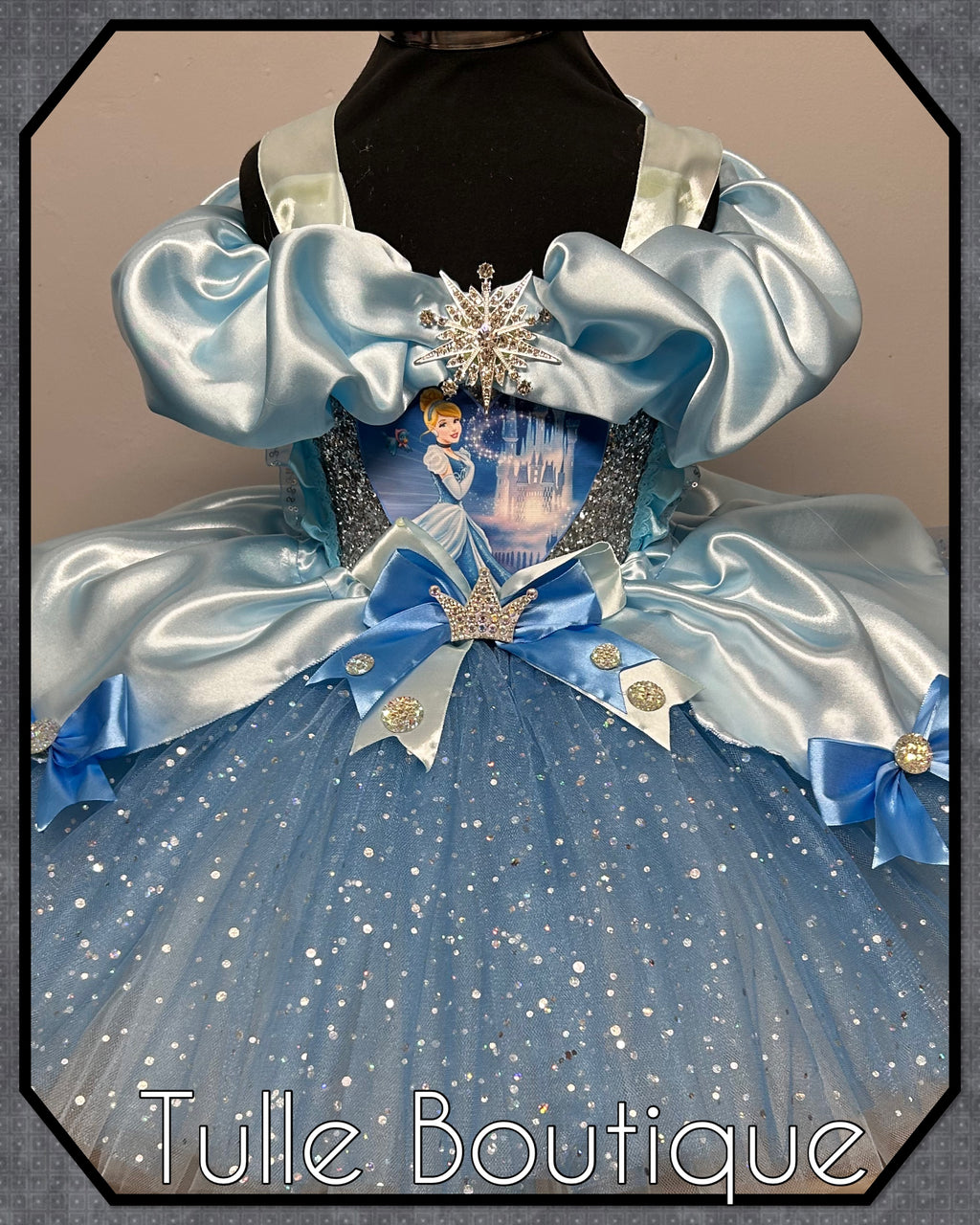 Girls toddlers Disney Princess Cinderella blue tutu dress, birthday ballgown, fancy dress costume