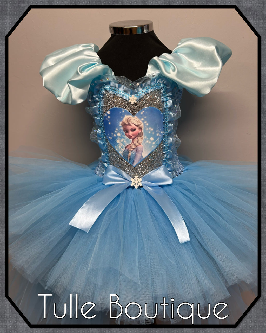 Girls toddlers Princess Elsa frozen tutu birthday party dress,ballgown, fancy dress costume dipped hem