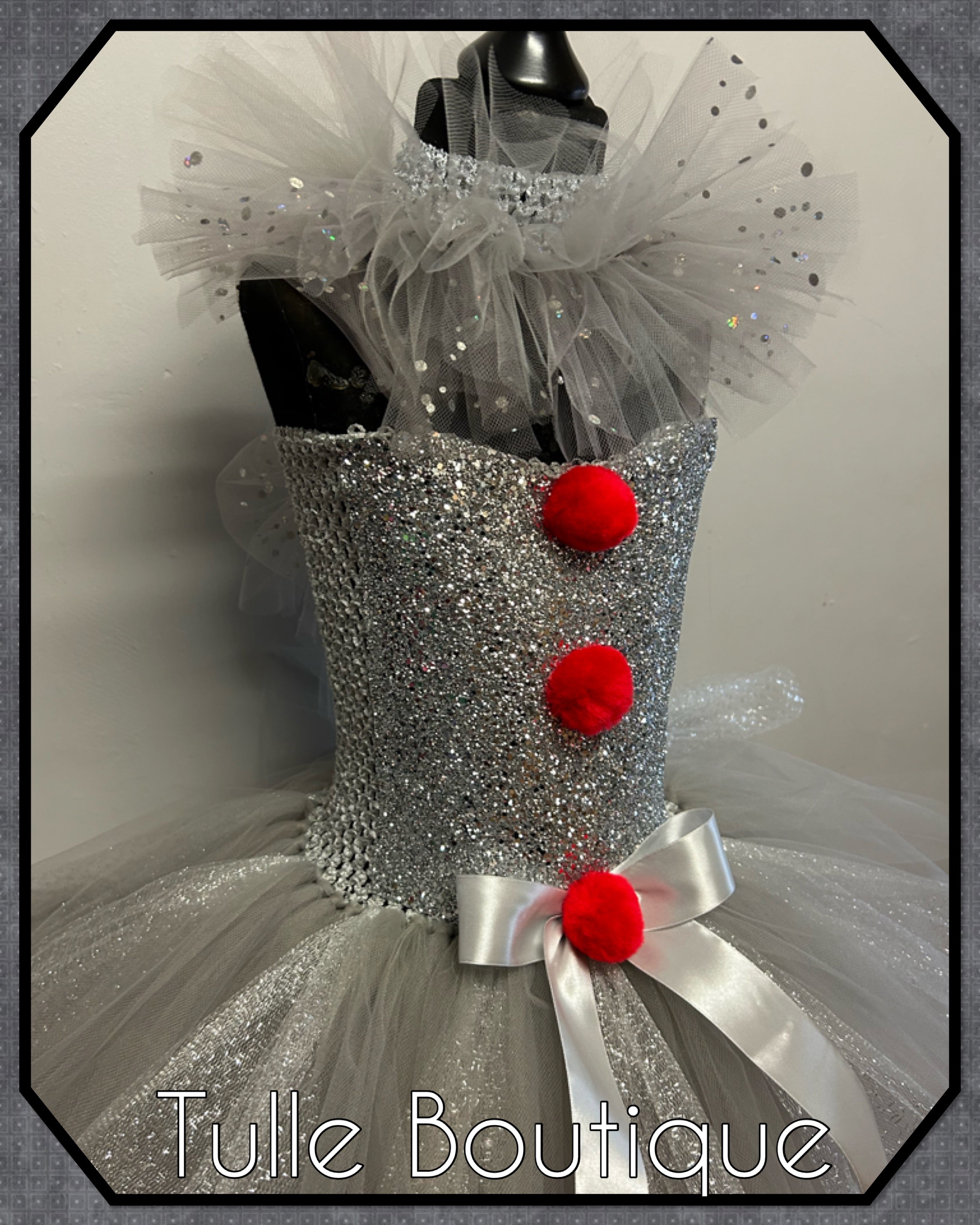 Girls toddlers Pennywise killer clown tutu dress, ballgown, IT fancy dress costume