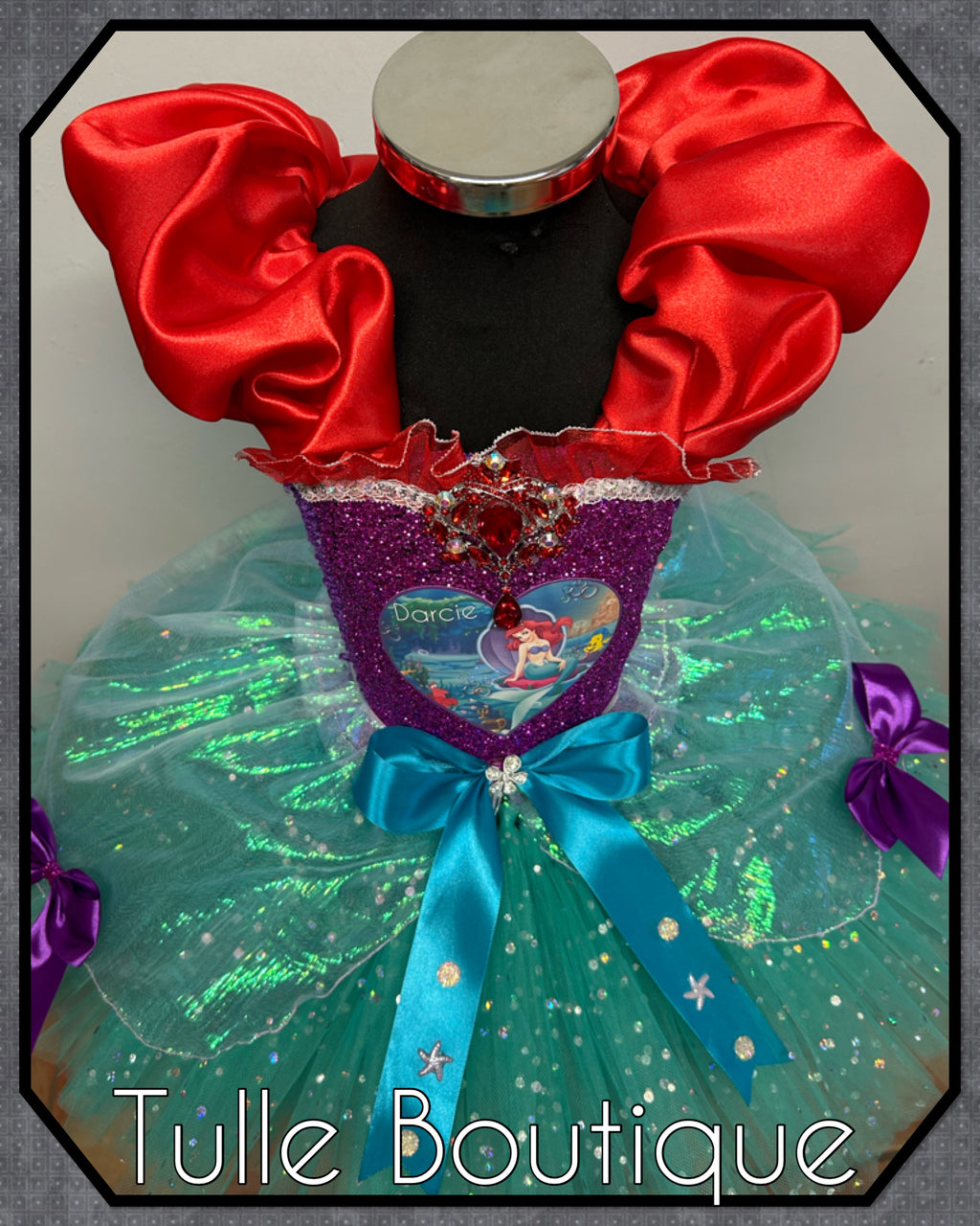Girls toddlers The little mermaid Princess Ariel tutu birthday party dress,ballgown, fancy dress costume