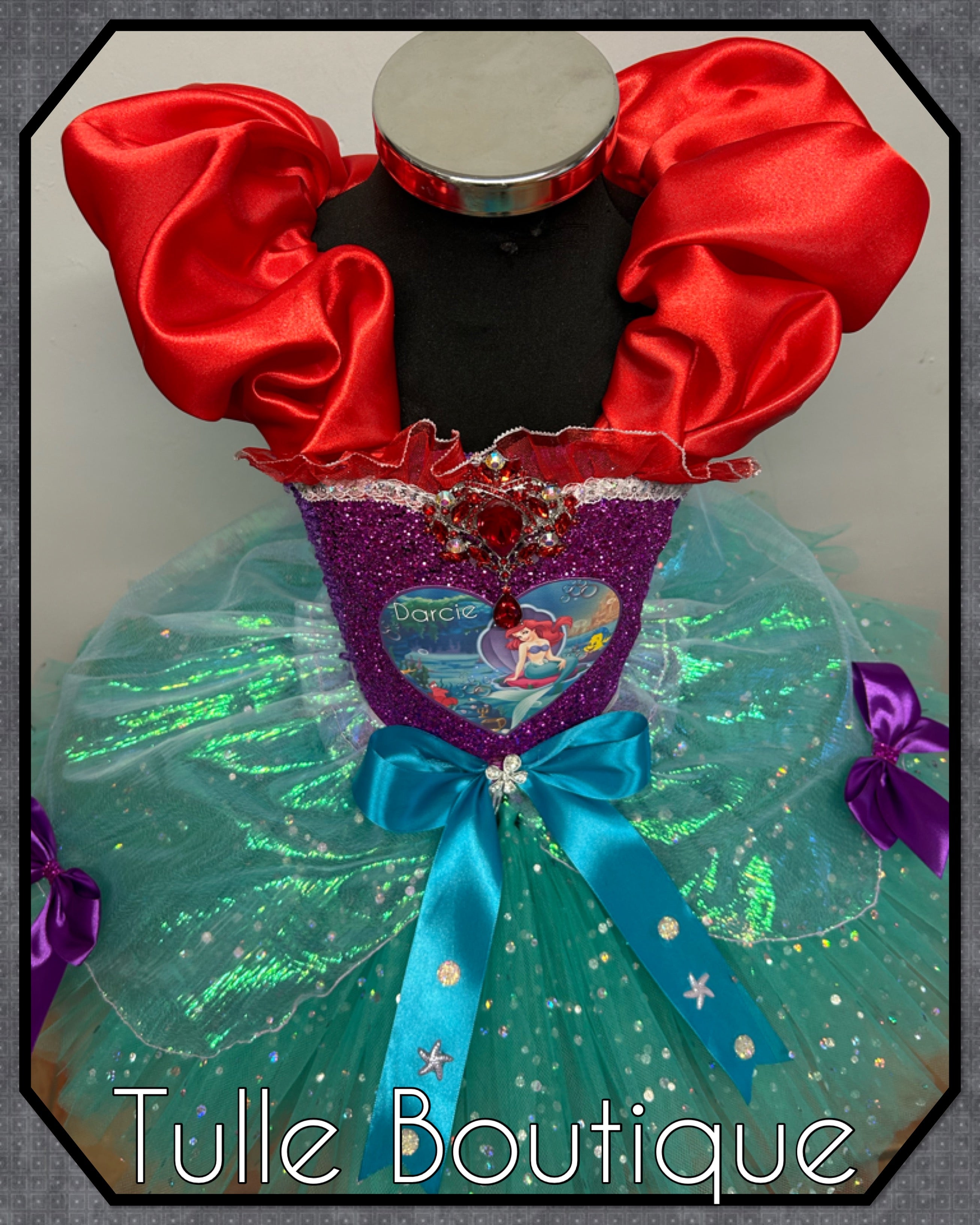 Girls toddlers The little mermaid Princess Ariel tutu birthday party dress,ballgown, fancy dress costume