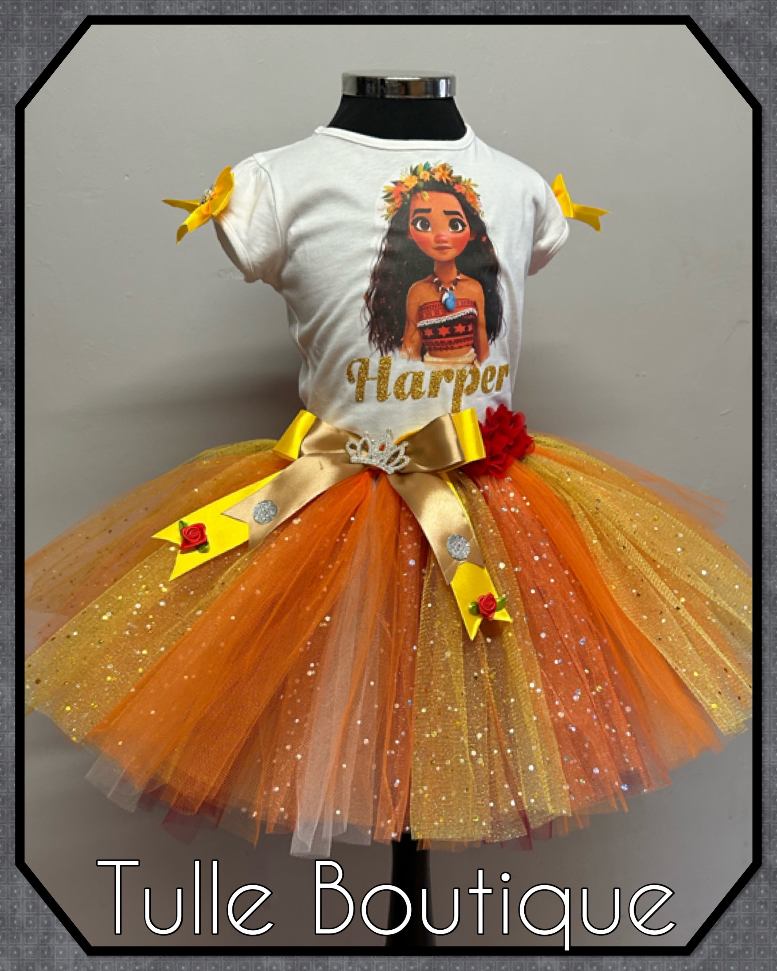 Girls toddlers Moana birthday tutu outfit fancy dress costume