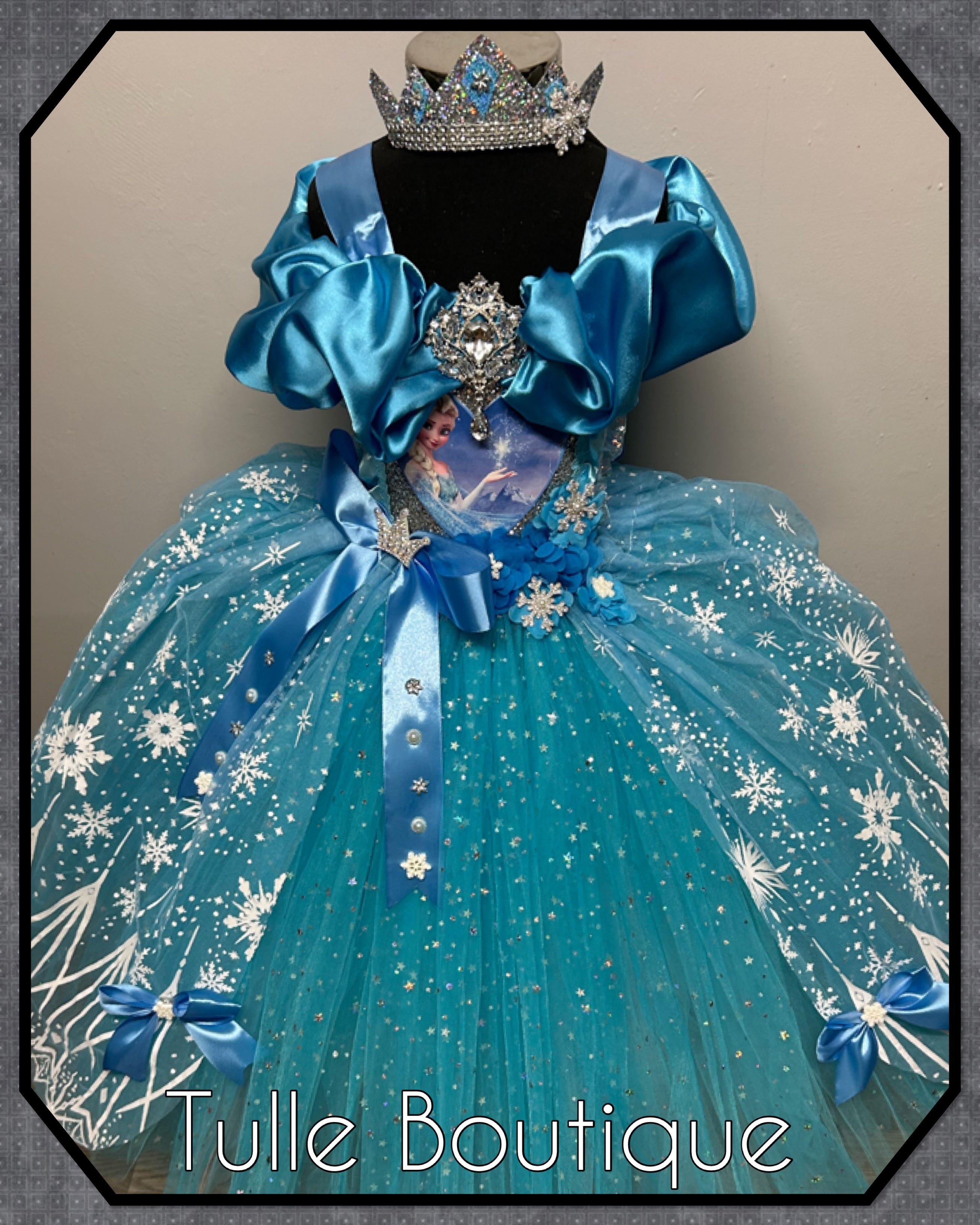 Girls toddlers Princess Elsa frozen tutu dress, ballgown, fancy dress costume full length