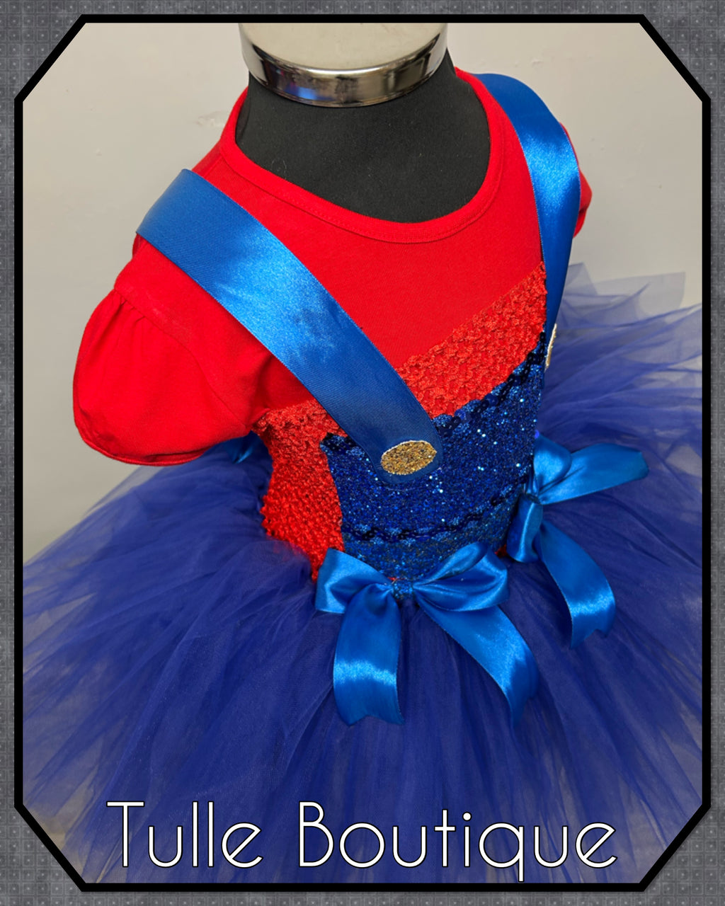 Girls toddlers Super Mario tutu dress, book day fancy dress costume