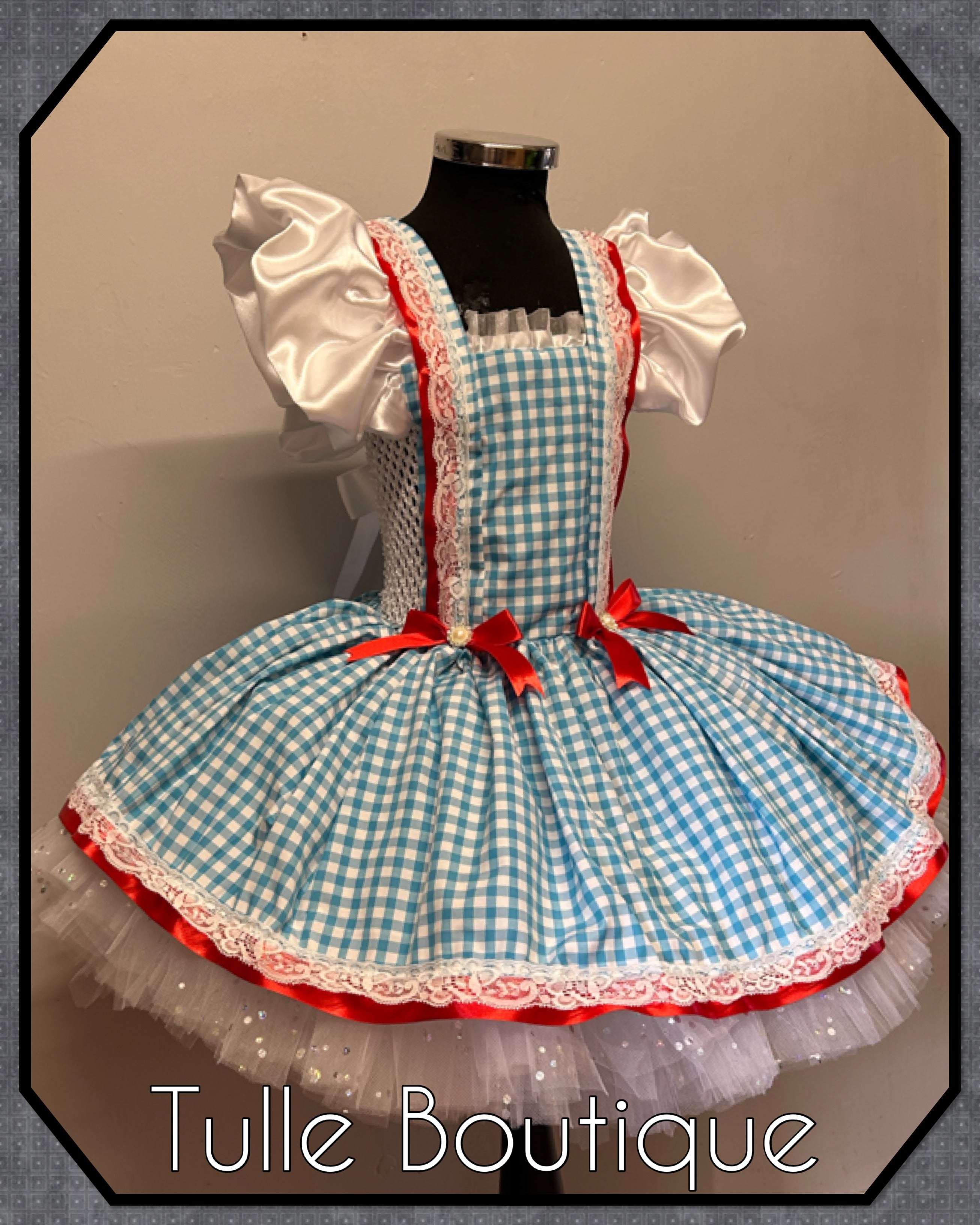 Girls toddlers wizard of Oz Dorothy tutu dress, chitty chitty bang bang ballgown, fancy dress costume