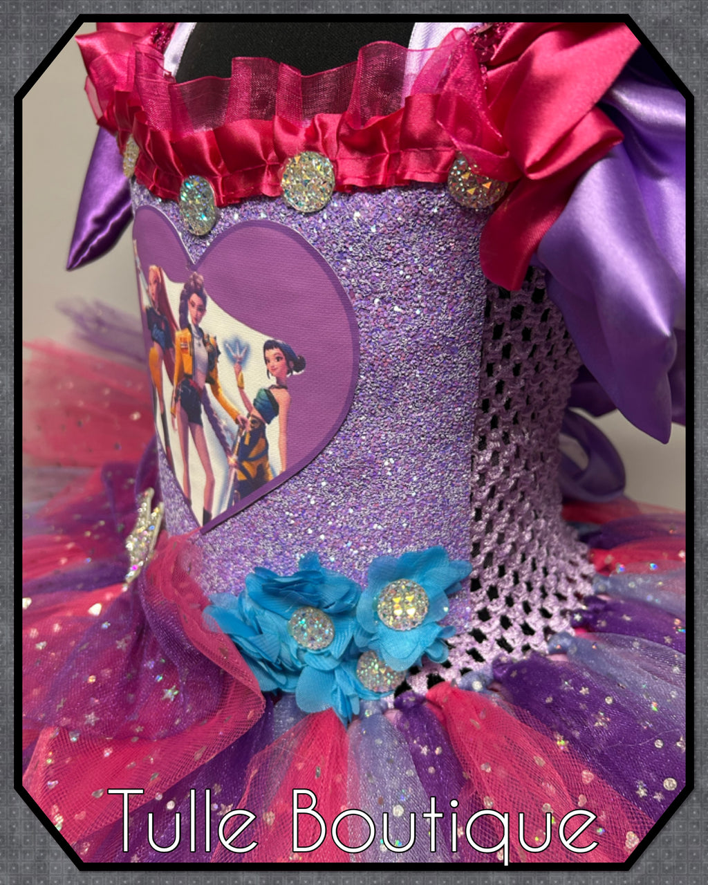 Girls toddlers Princess tutu dress, ballgown, Kpop Demon Hunters fancy dress costume