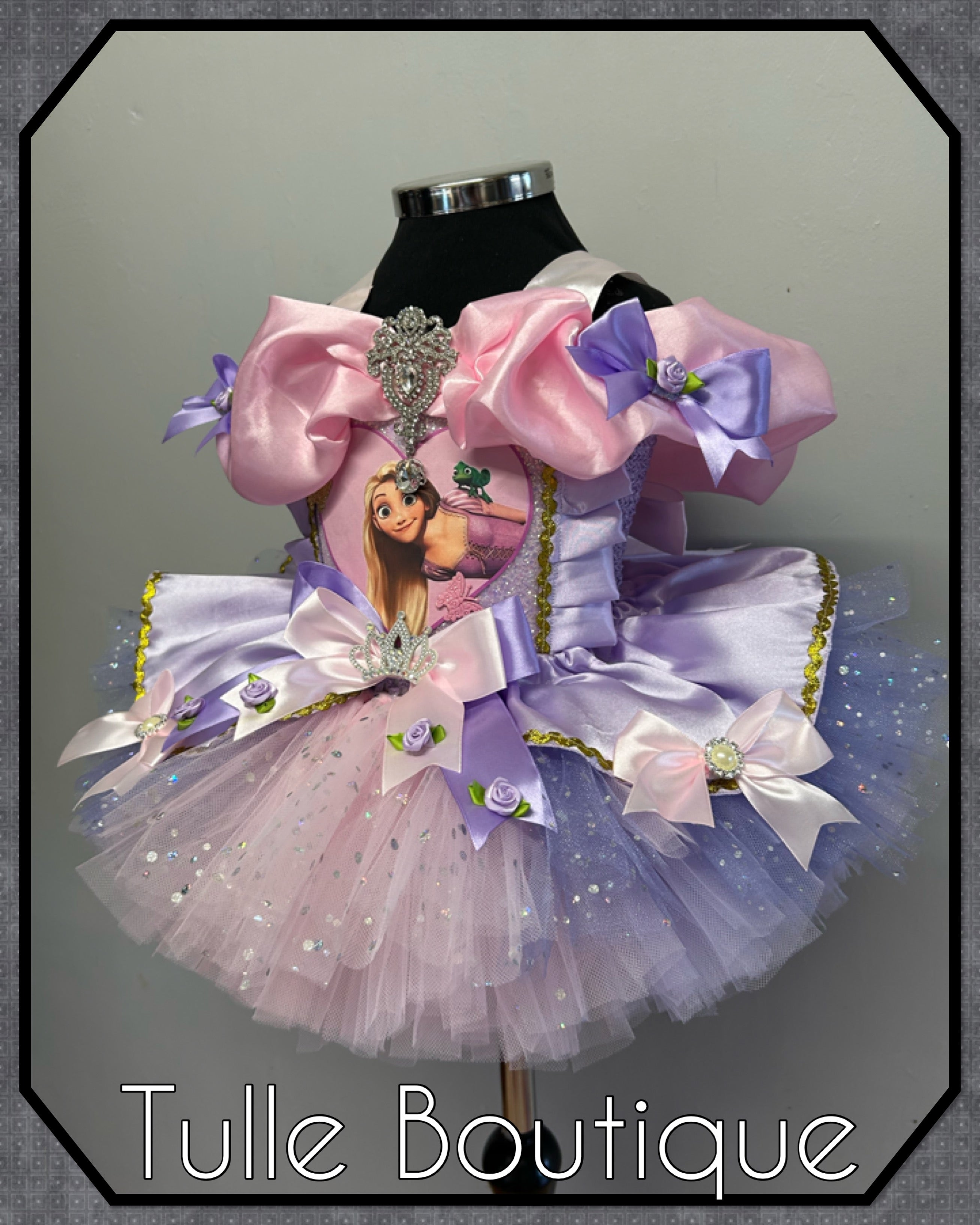 Girls toddlers Rapunzel Pink and lilac Princess tutu dress, birthday ballgown, fancy dress costume