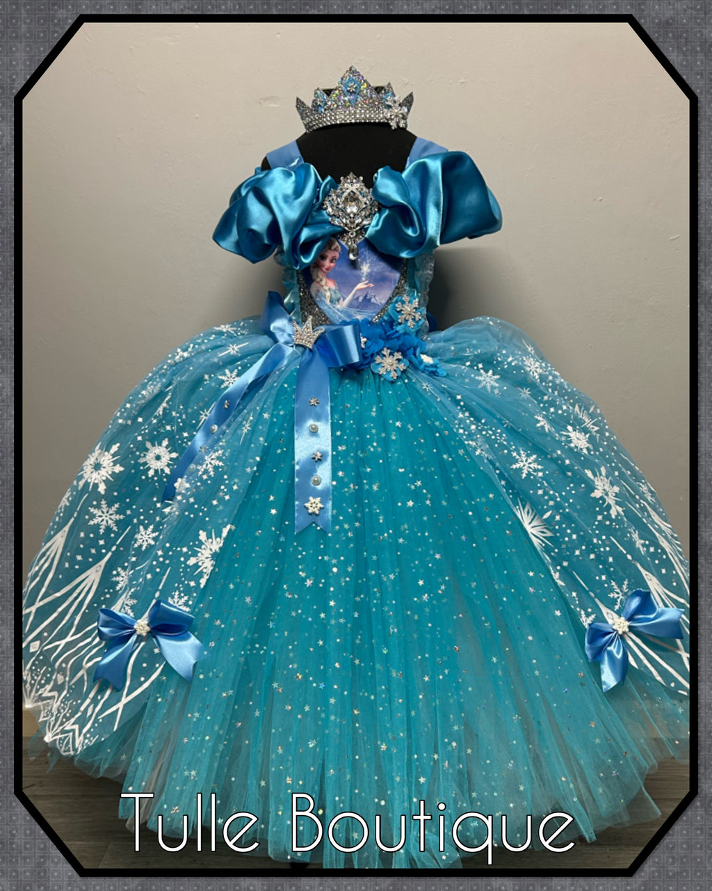 Girls toddlers Princess Elsa frozen tutu dress, ballgown, fancy dress costume full length