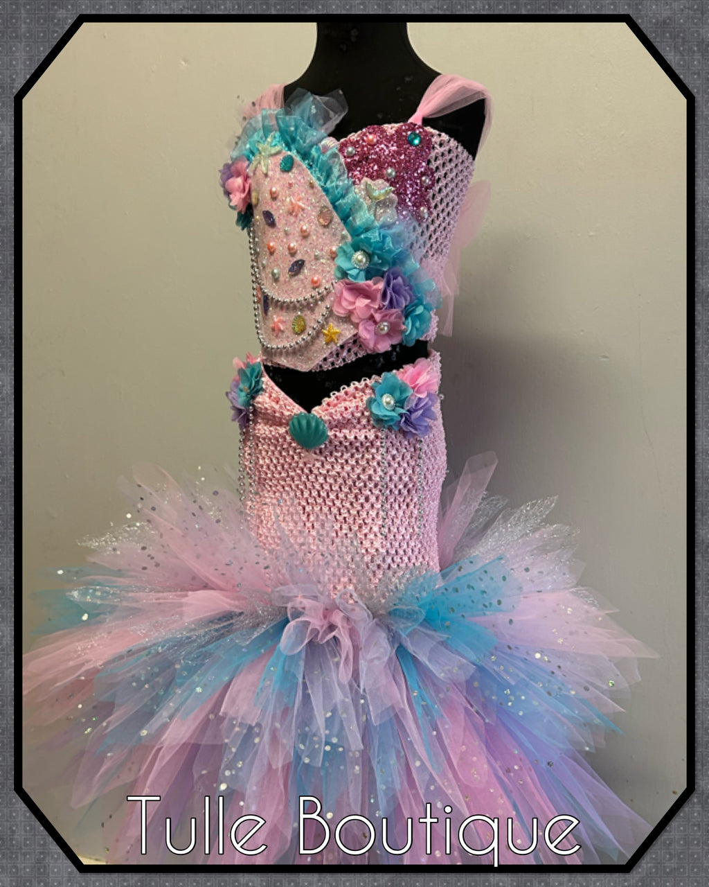 Girls toddlers Mermaid fishtail tutu dress, ballgown, fancy dress costume