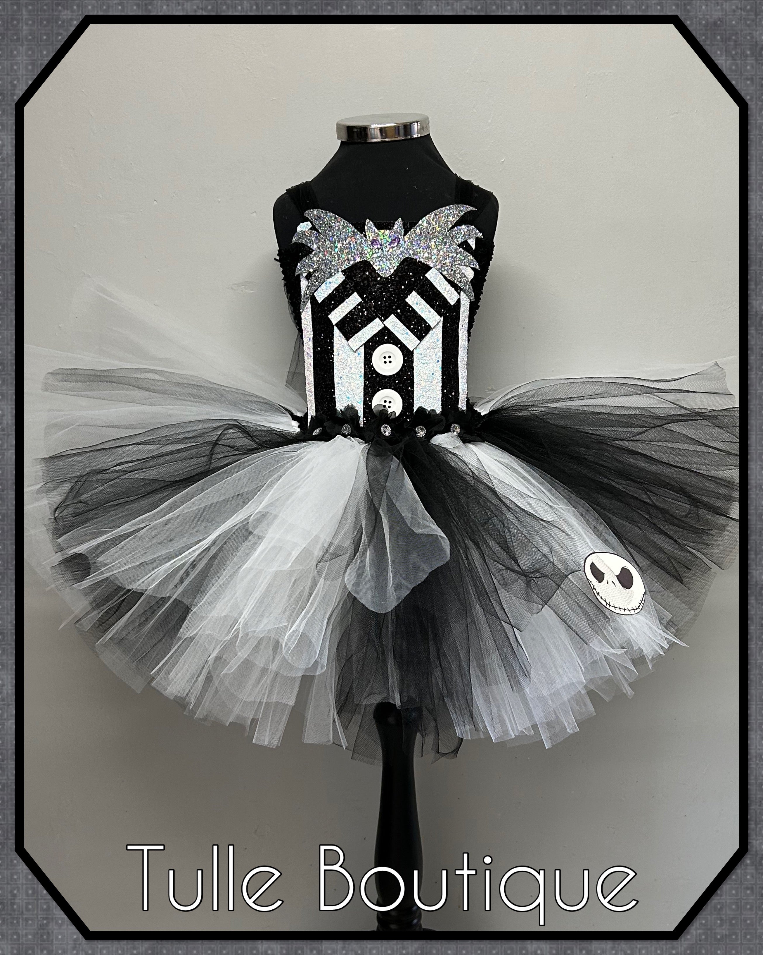 Girls toddlers Halloween Jack Skellington tutu dress, ballgown, fancy dress costume