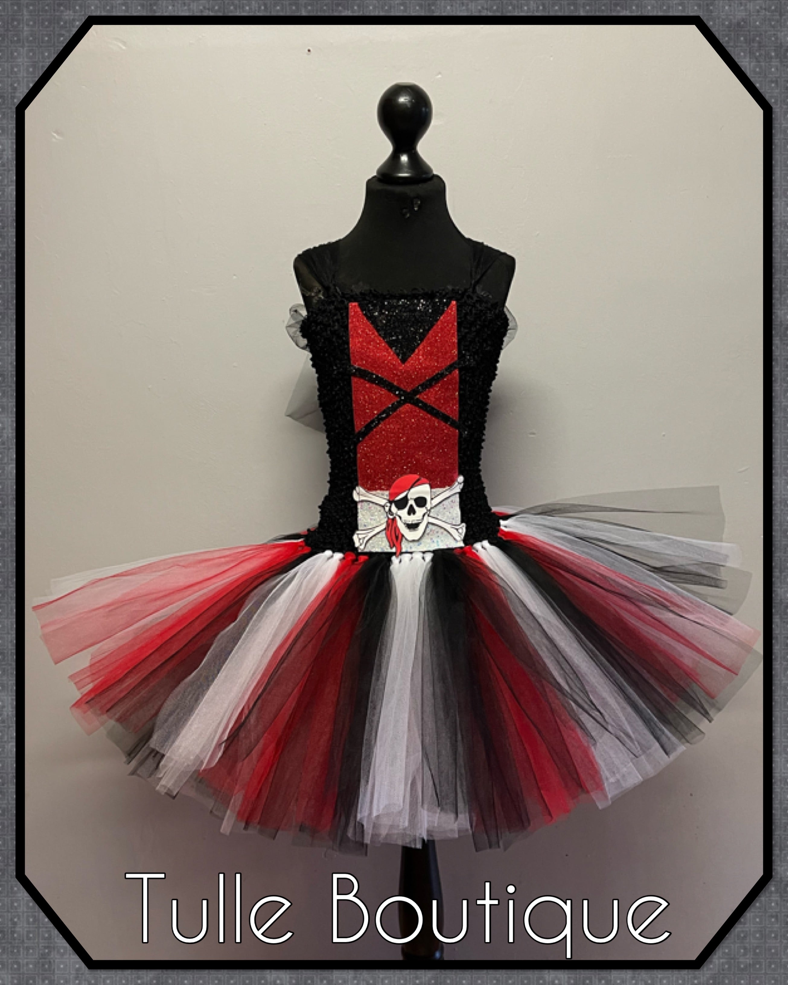 Girls toddlers Pirate tutu dress, book day fancy dress Halloween costume