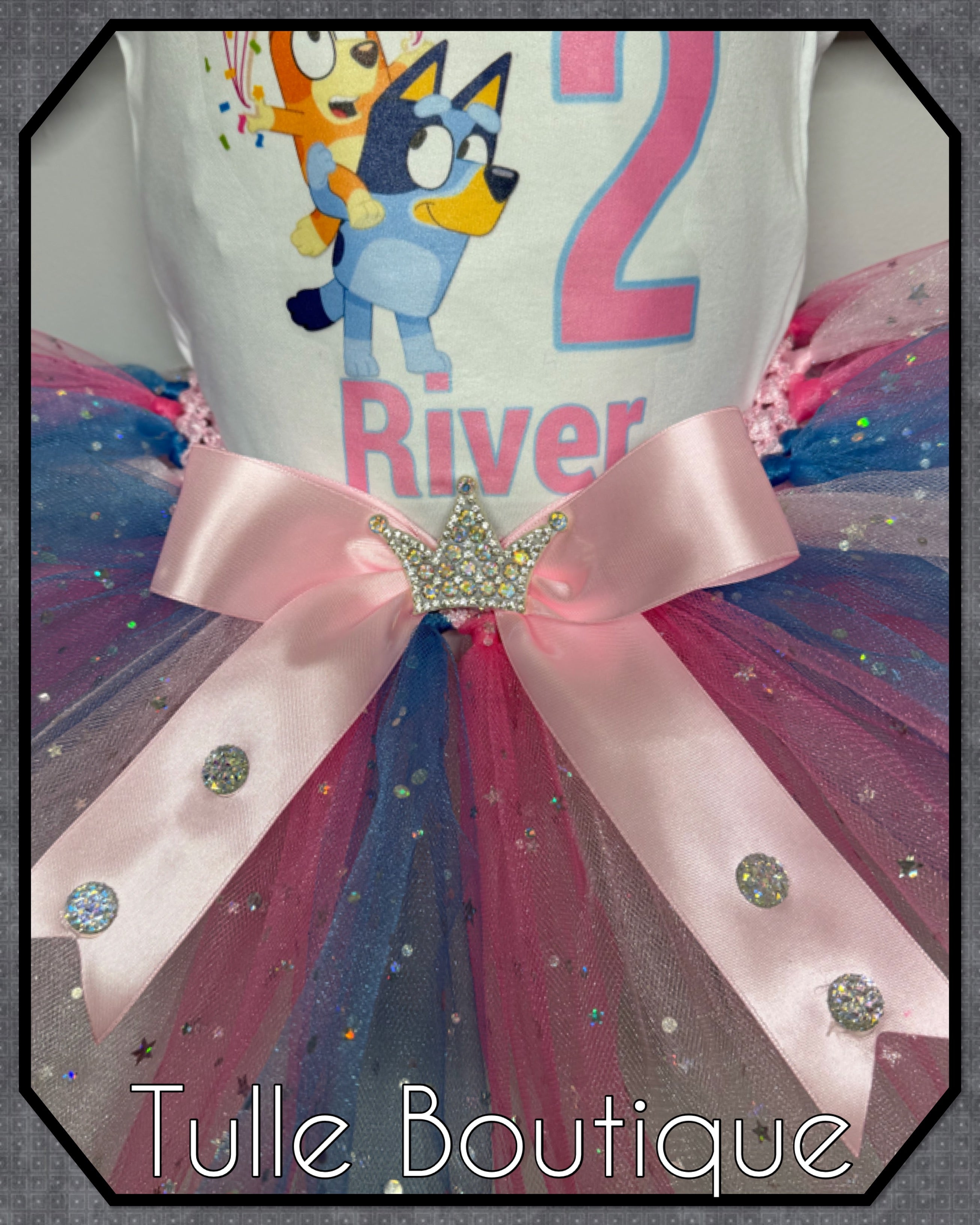 Girls toddlers Bluey birthday tutu outfit fancy dress costume
