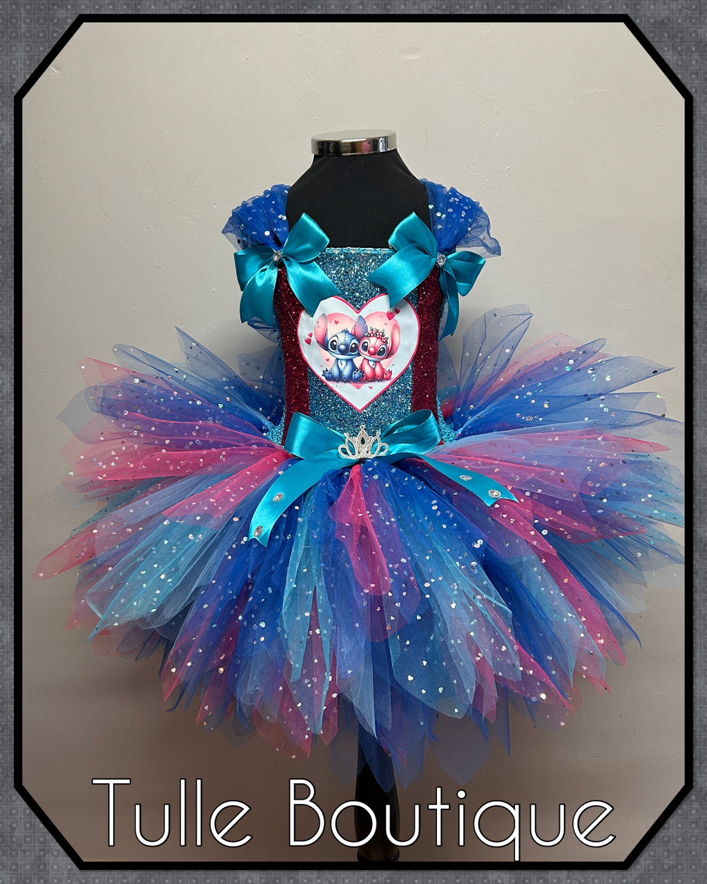 Girls toddlers Stitch and Angel tutu dress, ballgown, fancy dress costume